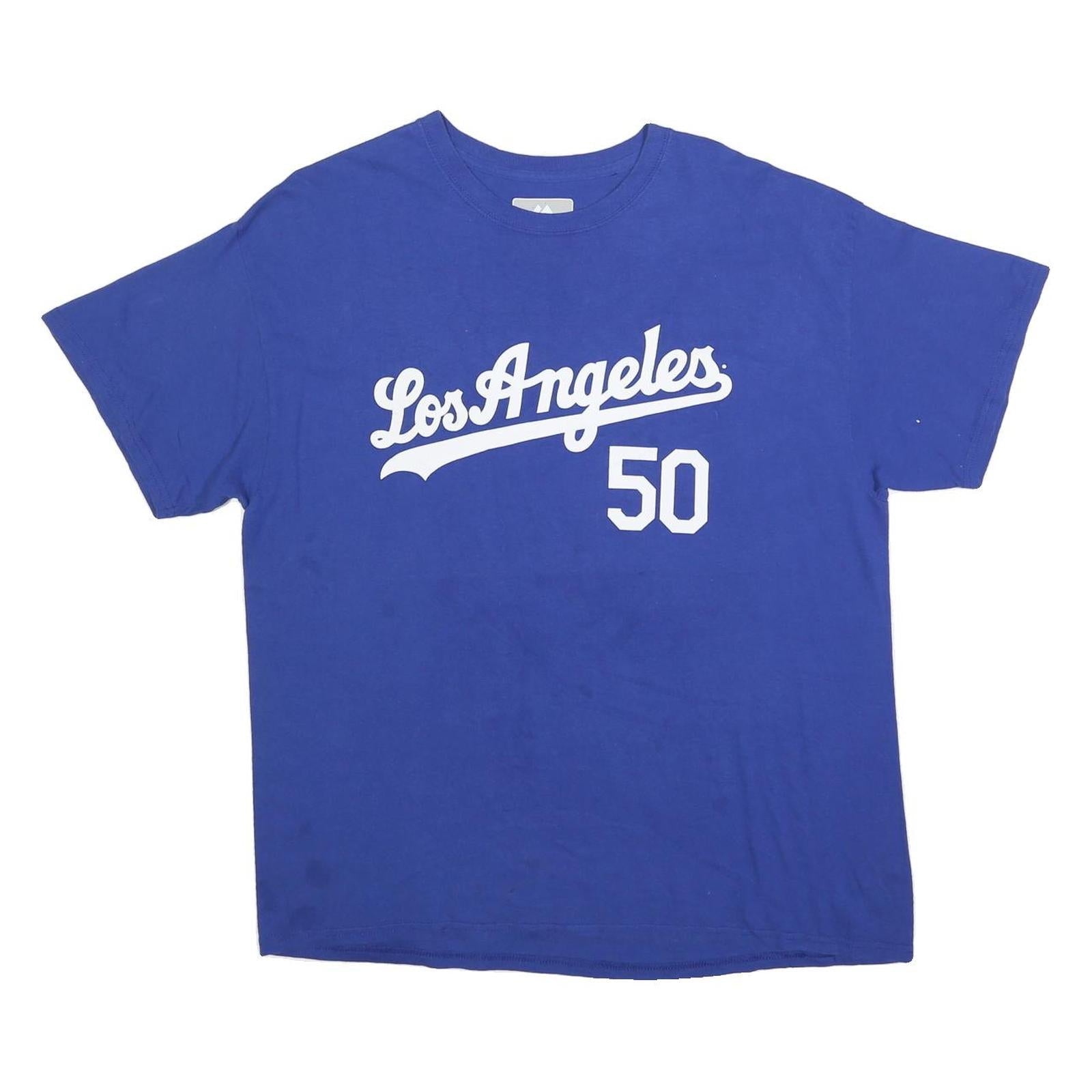 MAJESTIC Mens Blue Los Angeles Betts 50 Graphic T-Shirt XL Short Sleeve Crew Refurbished - N/A refurbished available on Cerqular
