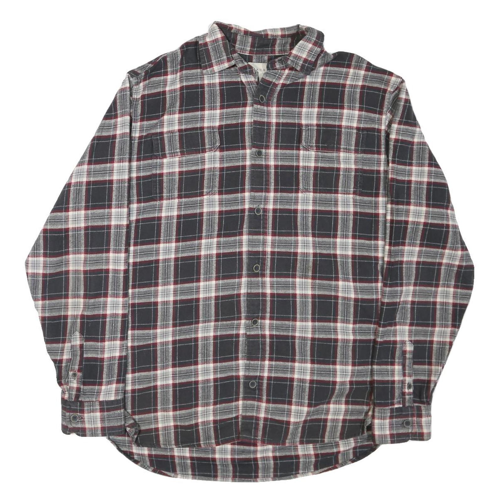 JACHS Mens Black & White Plaid Cotton Blend Shirt L Casual Long Sleeve Button Refurbished - N/A refurbished available on Cerqular