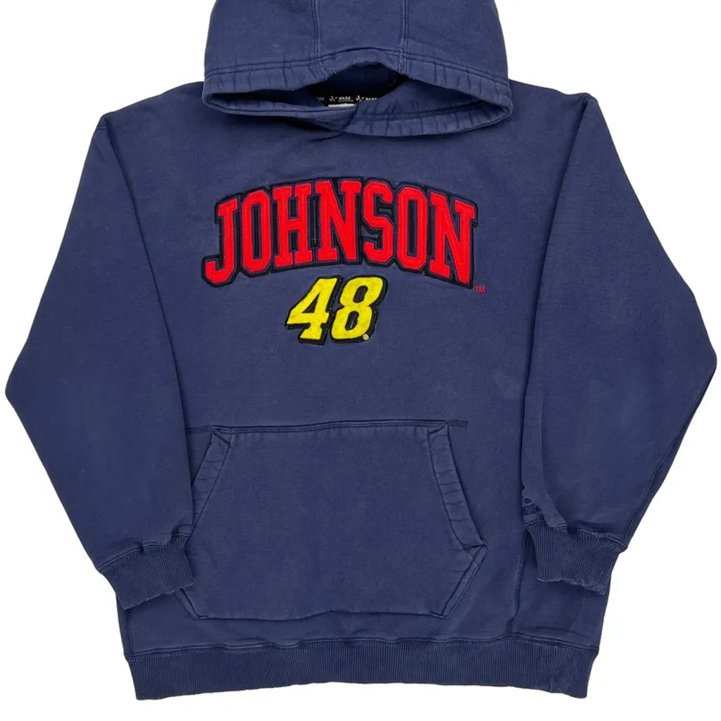 Johnson 48 Chase Authentics Nascar Hoodie - Large Blue Cotton Refurbished - Thrifted (note: this is a term often used to describe second- refurbished available on Cerqular
