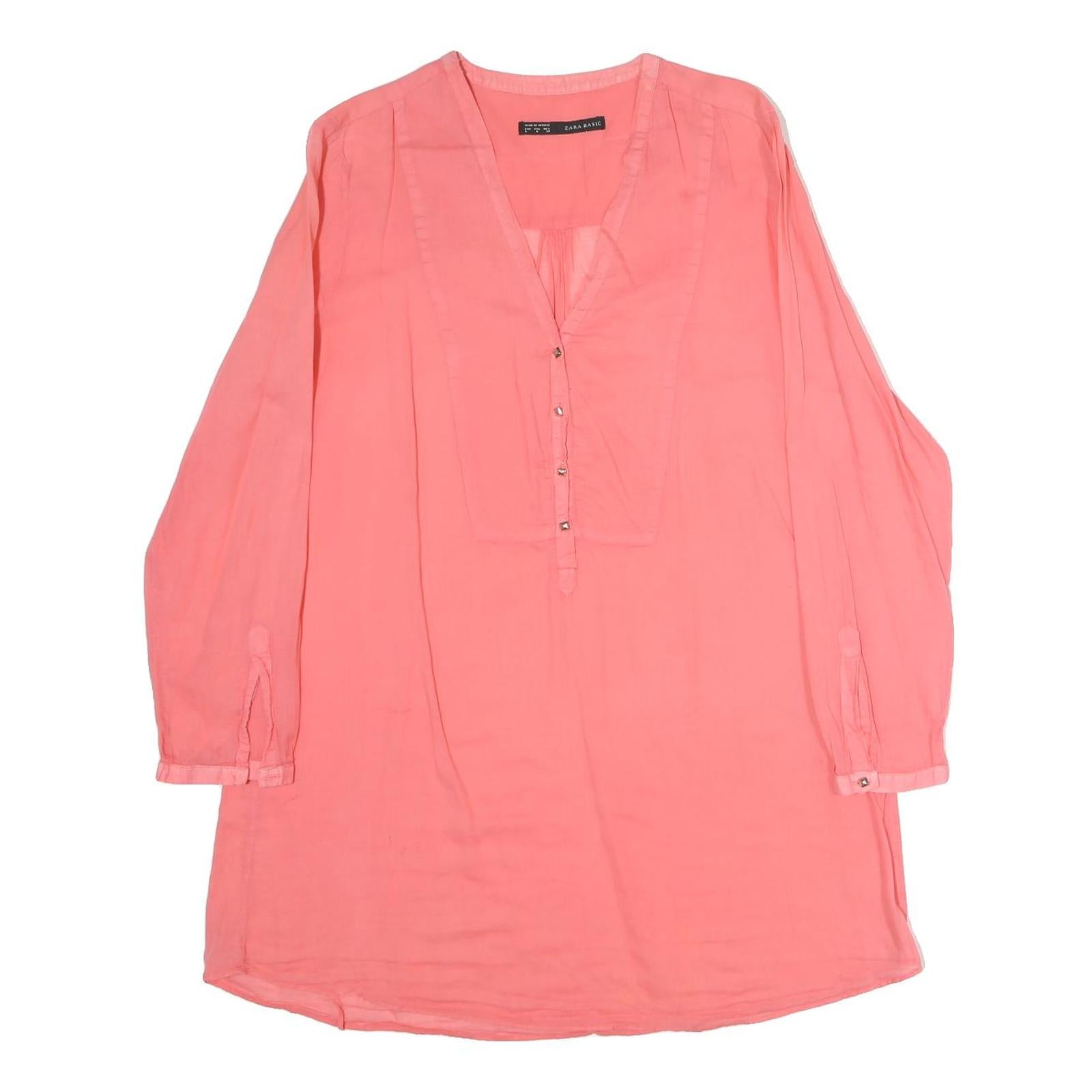 Buy ZARA Womens Coral Pink Basic Long Sleeve V-Neck Plain Top L Lightweight Refurbished - $18.19 ZARA Womens Coral Pink Basic Long Sleeve V-Neck Plain Top L Lightweight Refurbished - N/A refurbished available on Cerqular