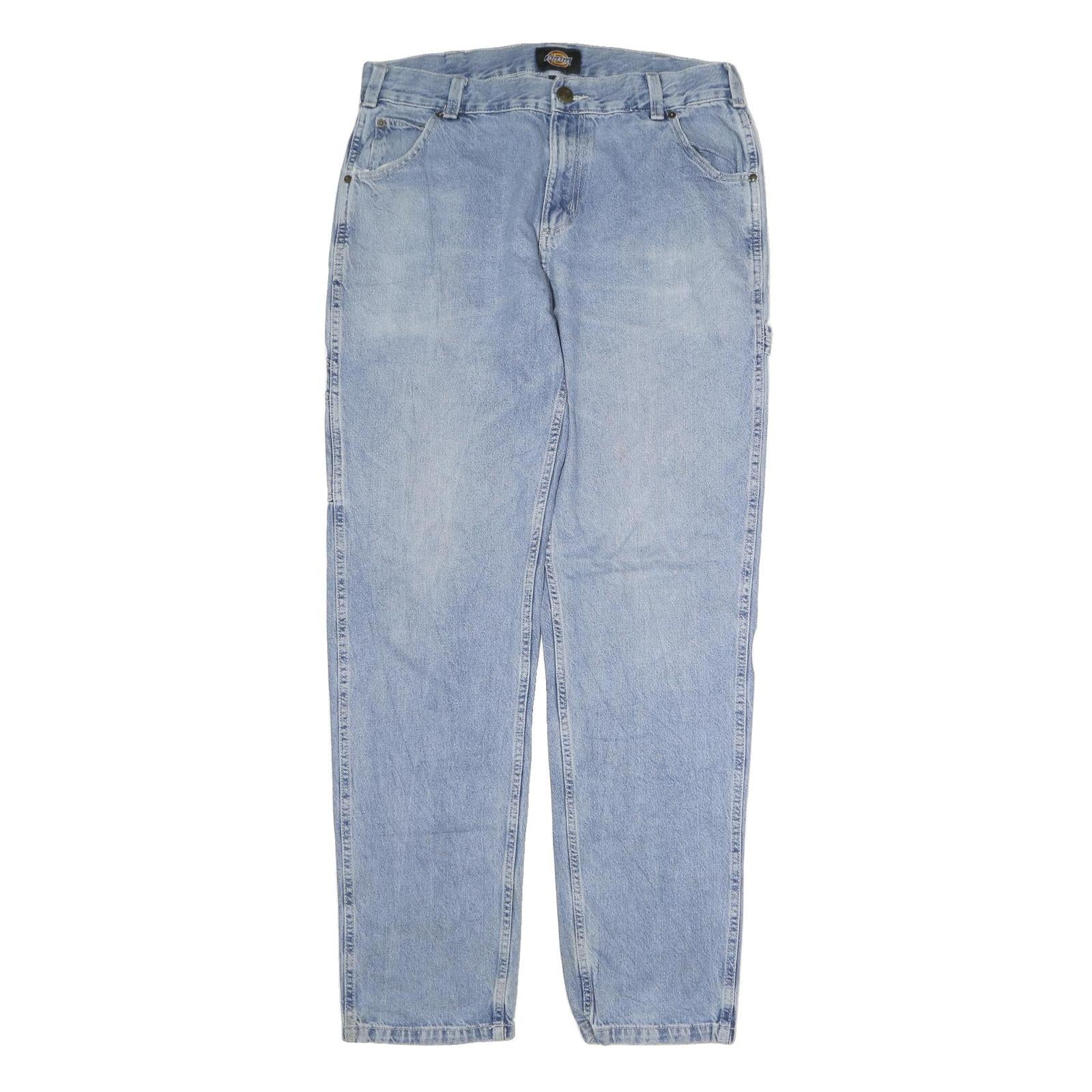DICKIES Mens Jeans Blue Regular Straight Denim Medium W36 L33 Workwear Refurbished - N/A refurbished available on Cerqular