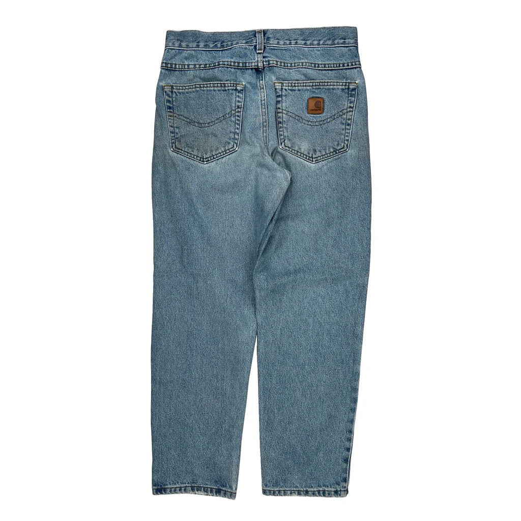 Carhartt Jeans - 31W 30L Light Wash Cotton Refurbished - Thrifted (note: this is a term often used to describe second- refurbished available on Cerqular