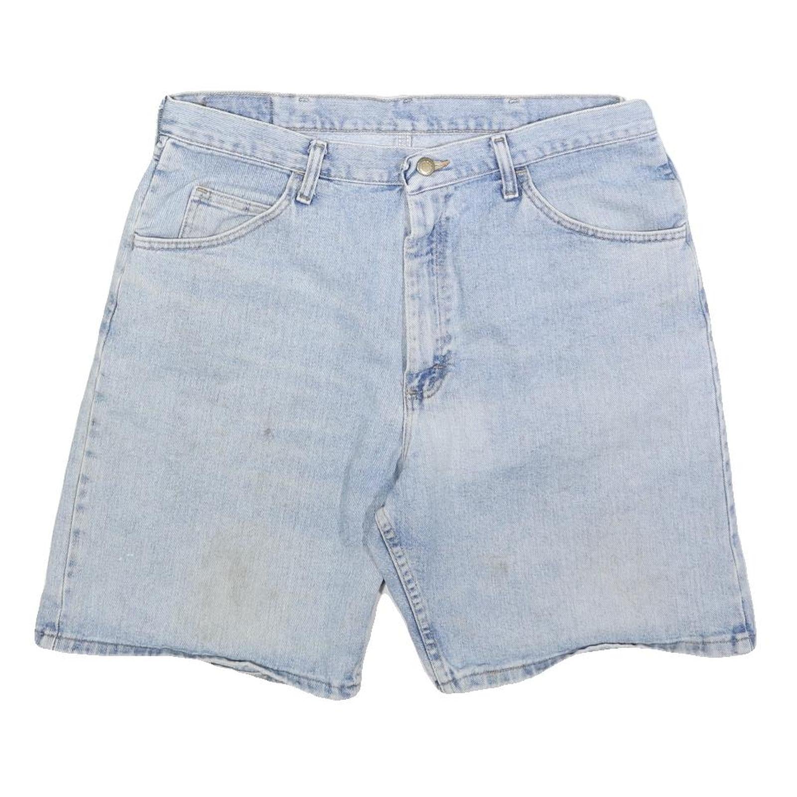 WRANGLER Mens Shorts Blue Casual Denim L W36 Cotton Blend Relaxed Fit Refurbished - N/A refurbished available on Cerqular