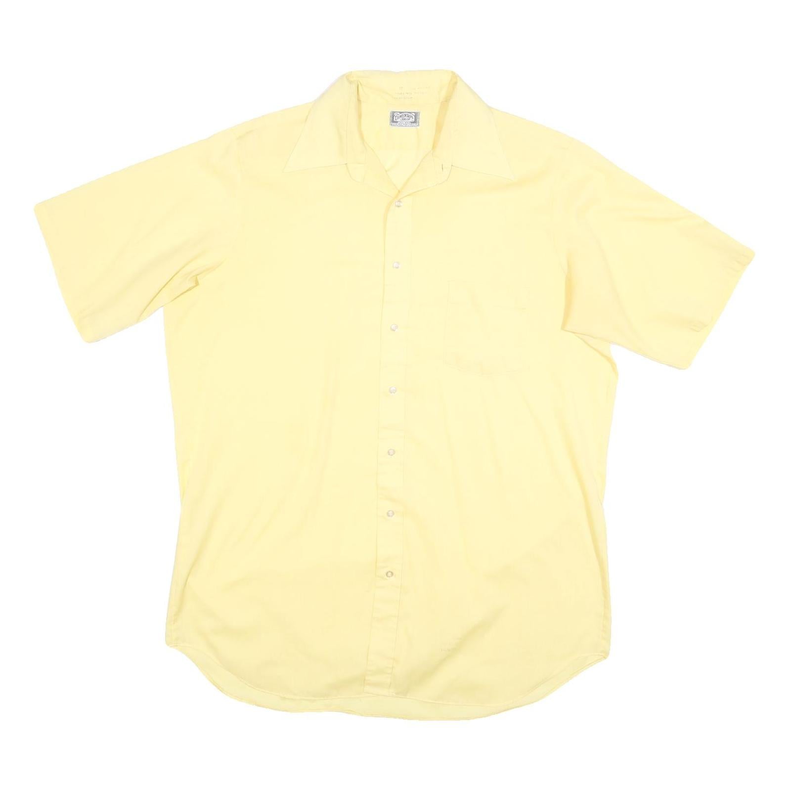 THE DIMENTION SHOP Mens Yellow Shirt XL Cotton Blend Short Sleeve Casual Pocket Refurbished - N/A refurbished available on Cerqular