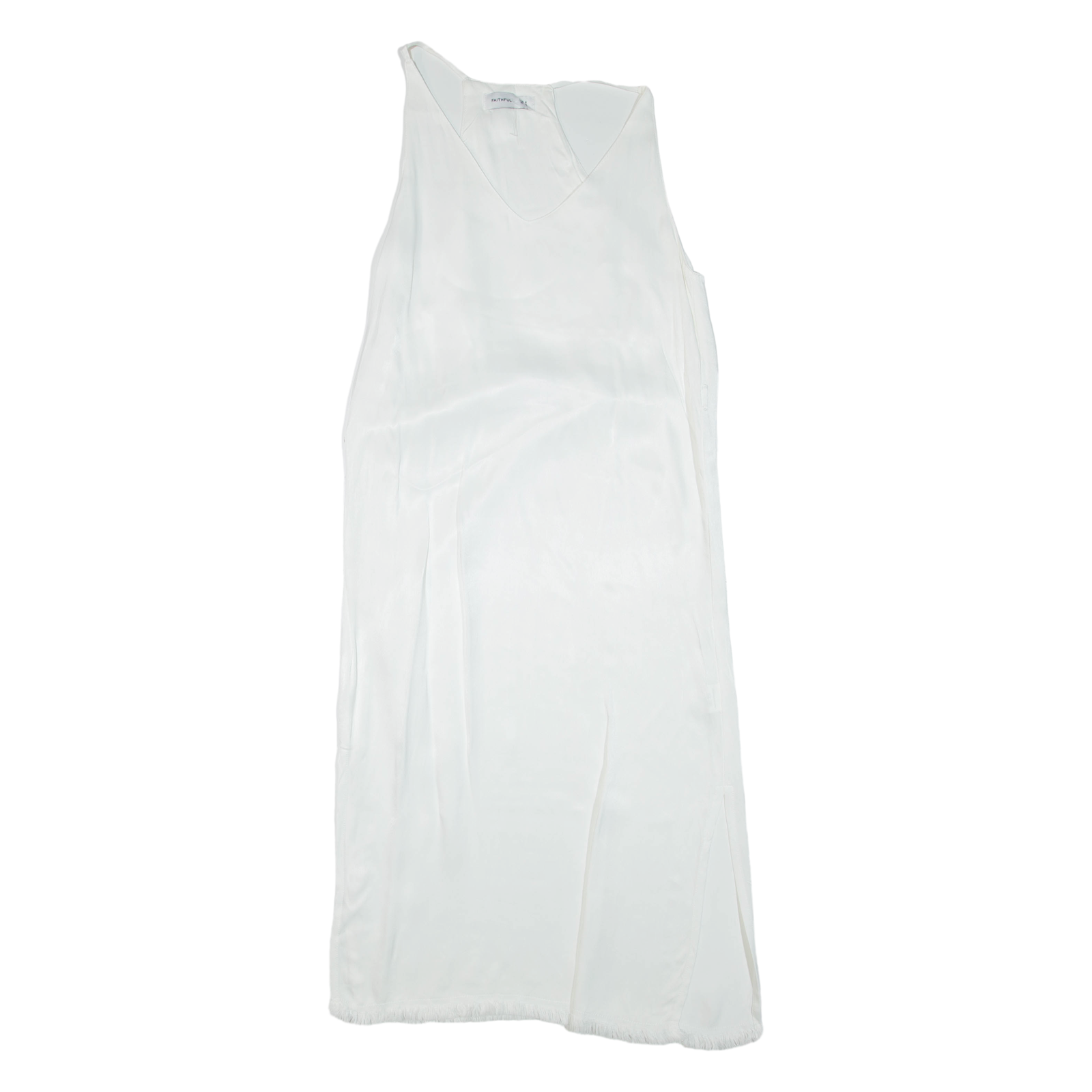 FAITHFULL THE BRAND Womens Slip Dress White Sleeveless Midi UK 6 Refurbished - N/A refurbished available on Cerqular