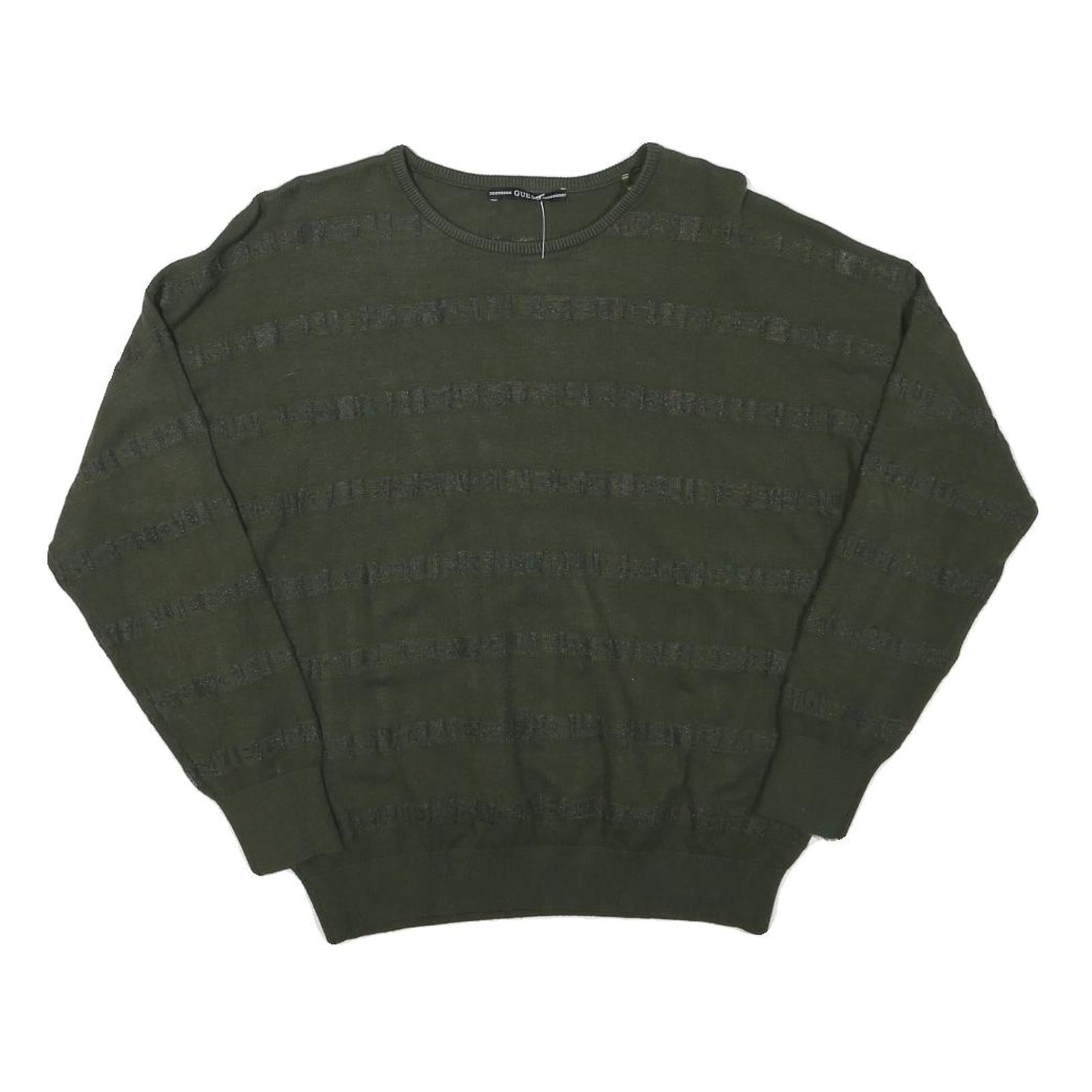 GUESS Womens Green Plain Jumper Crew Neck Basic Knit M Lightweight Stylish Refurbished - N/A refurbished available on Cerqular