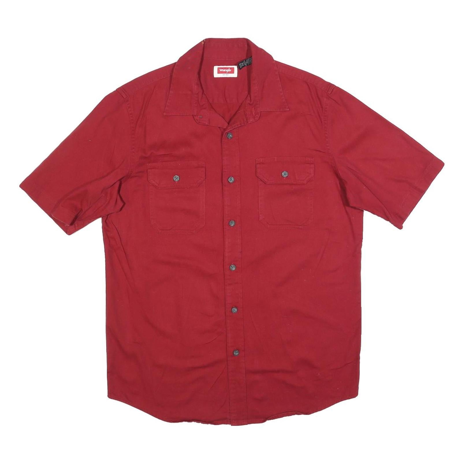 Buy WRANGLER Mens Red Short Sleeve Cotton Blend Shirt M Casual Button Front Refurbished - $33.79 WRANGLER Mens Red Short Sleeve Cotton Blend Shirt M Casual Button Front Refurbished - N/A refurbished available on Cerqular