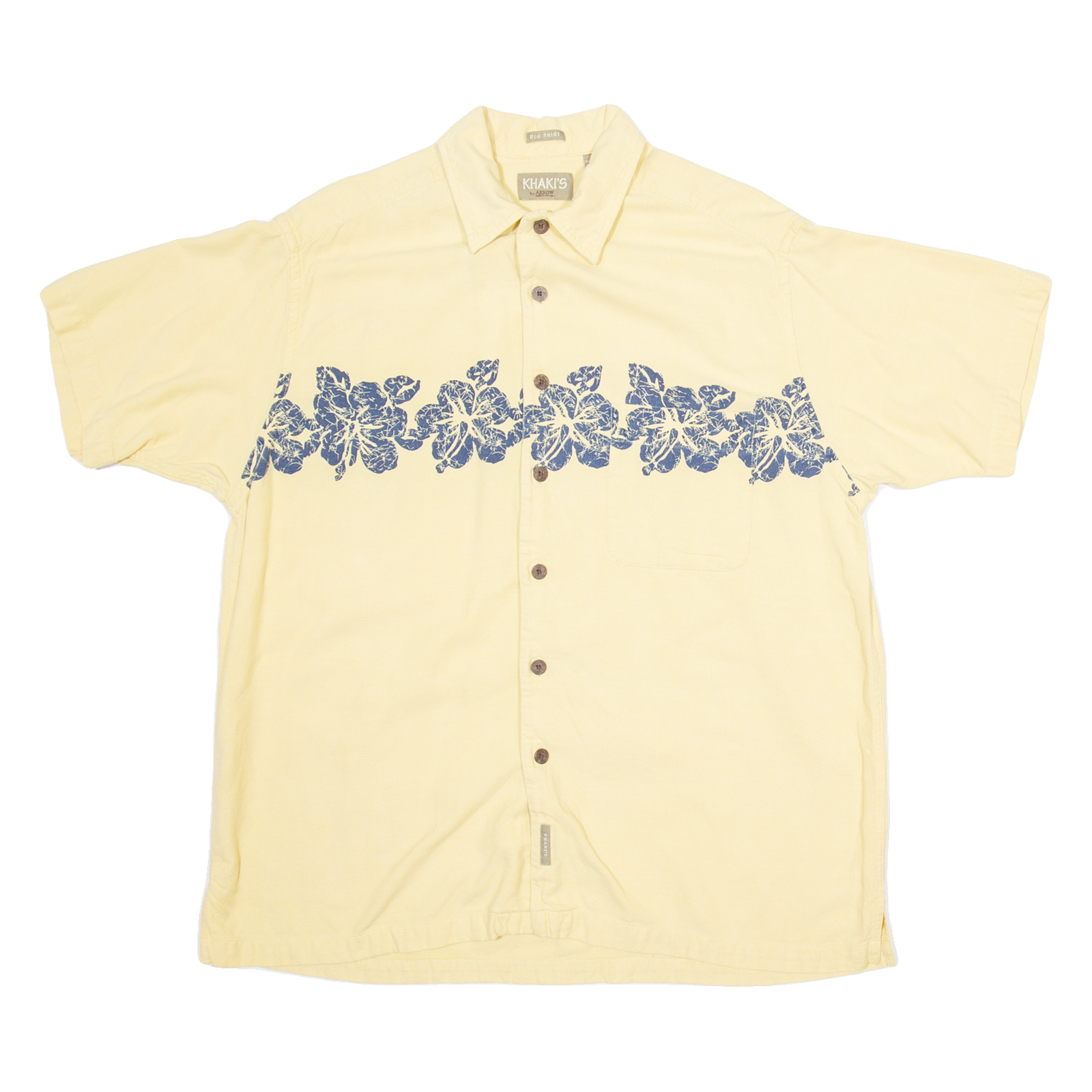 KHAKIS Mens Hawaiian Shirt Yellow Floral M Refurbished - N/A refurbished available on Cerqular