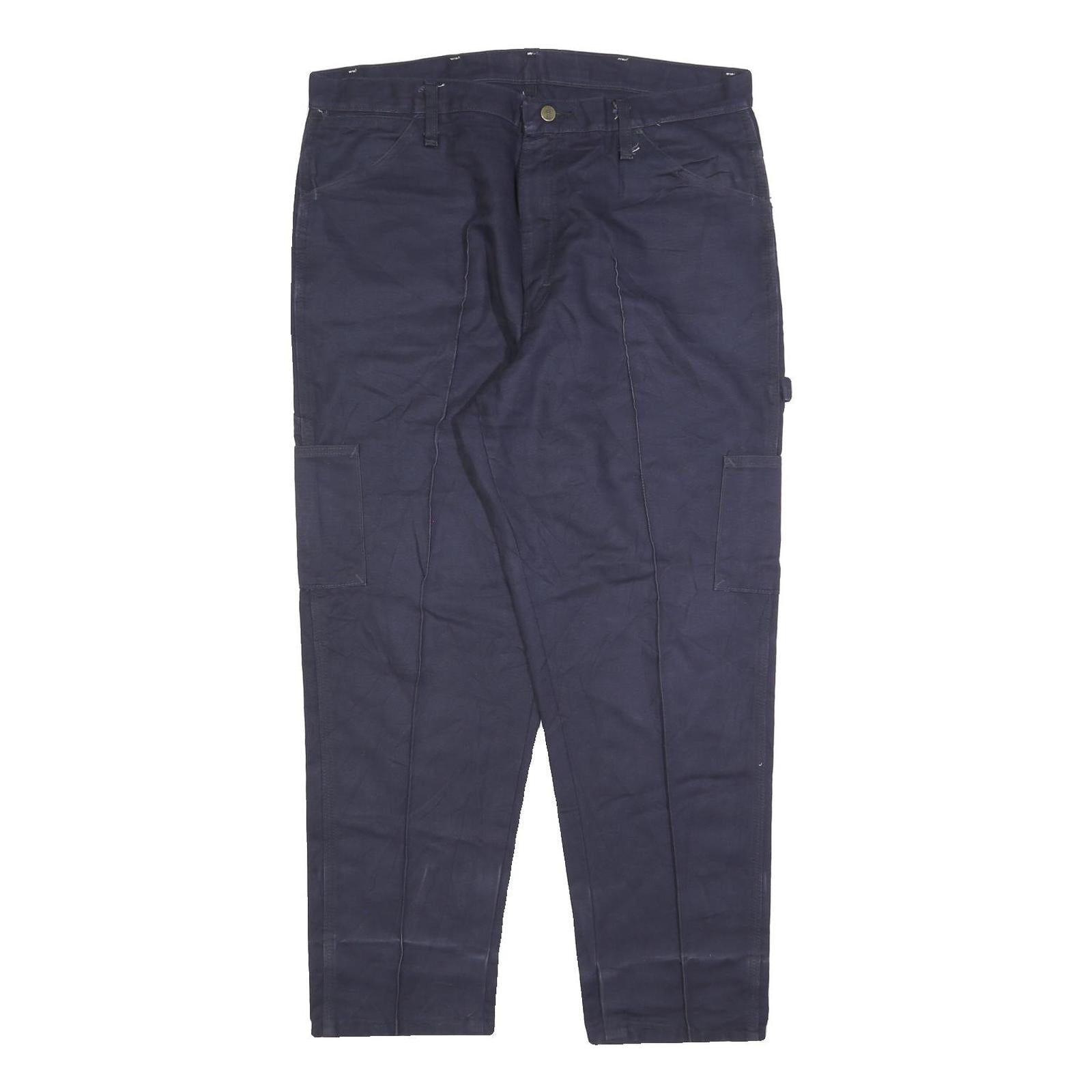 CARHARTT Mens Cotton Blend Navy Regular Fit Straight Trousers W38 L30 Workwear Refurbished - N/A refurbished available on Cerqular