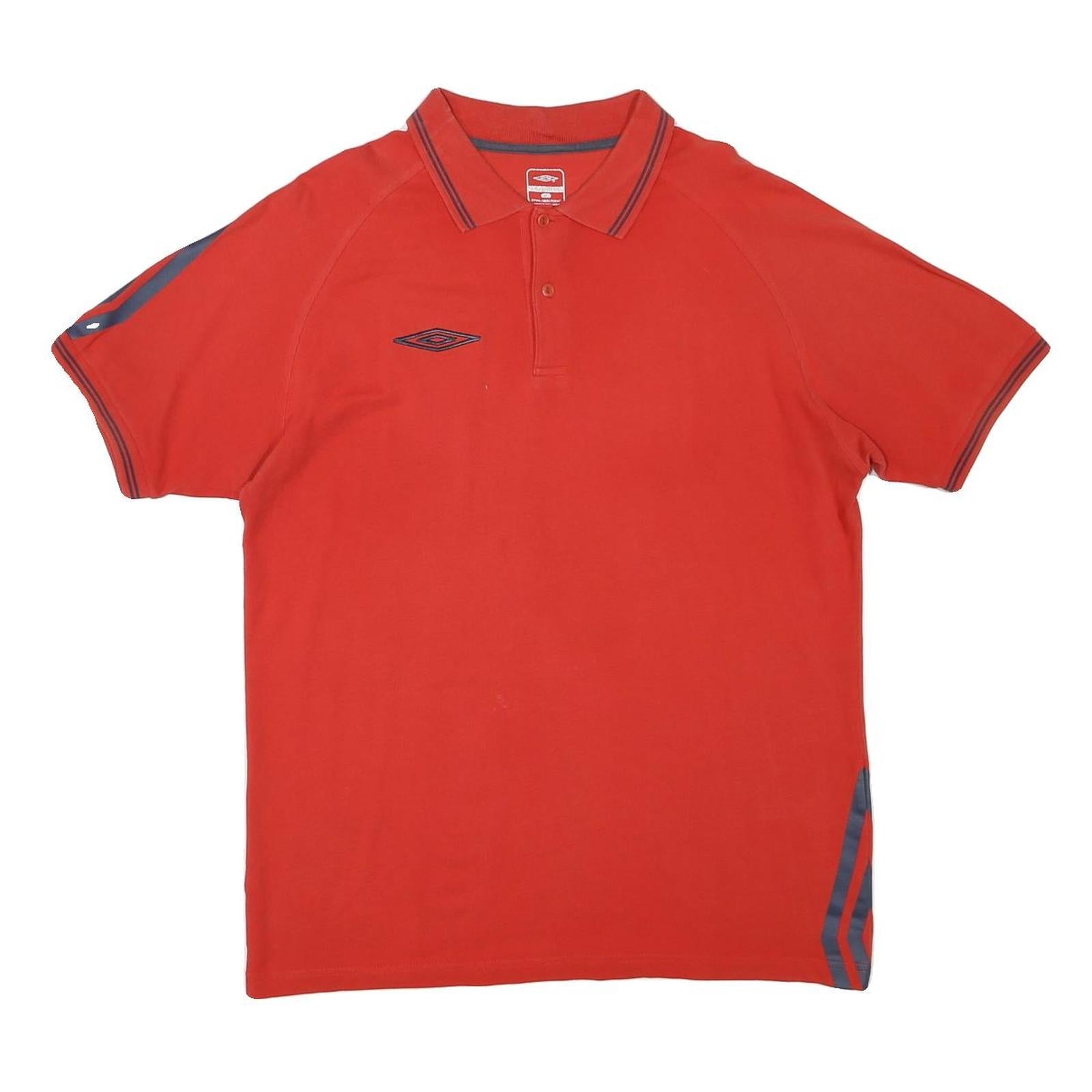UMBRO Mens Red & Navy Short Sleeve Polo Shirt XL Casual Cotton Blend Sportswear Refurbished - N/A refurbished available on Cerqular