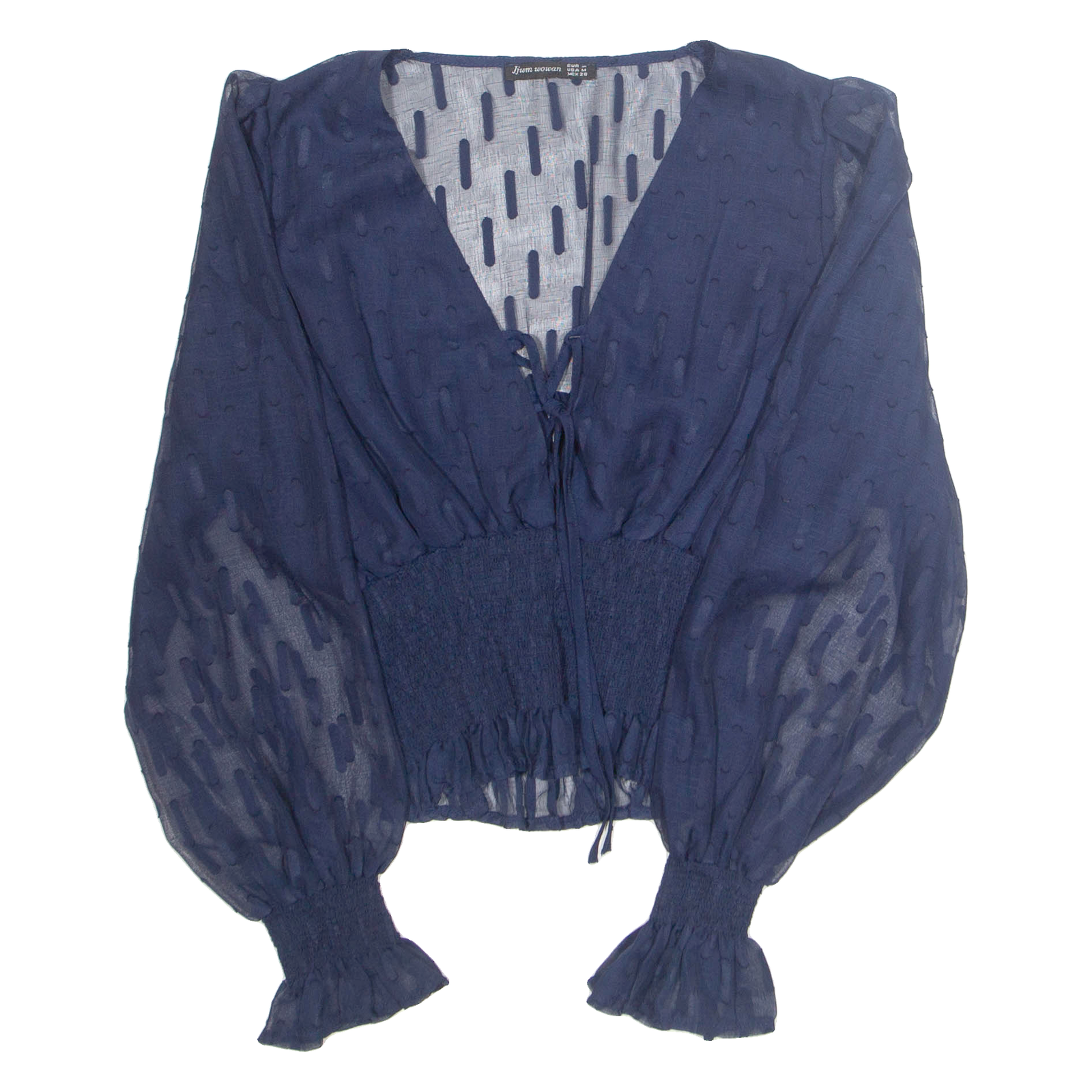 JJWM WOMAN Womens Blouse Blue V-Neck Long Sleeve M Refurbished - N/A refurbished available on Cerqular