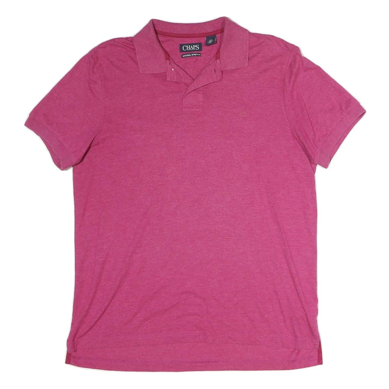 CHAPS Mens Pink Short Sleeve Plain Polo Shirt L Classic Fit Cotton Refurbished - N/A refurbished available on Cerqular