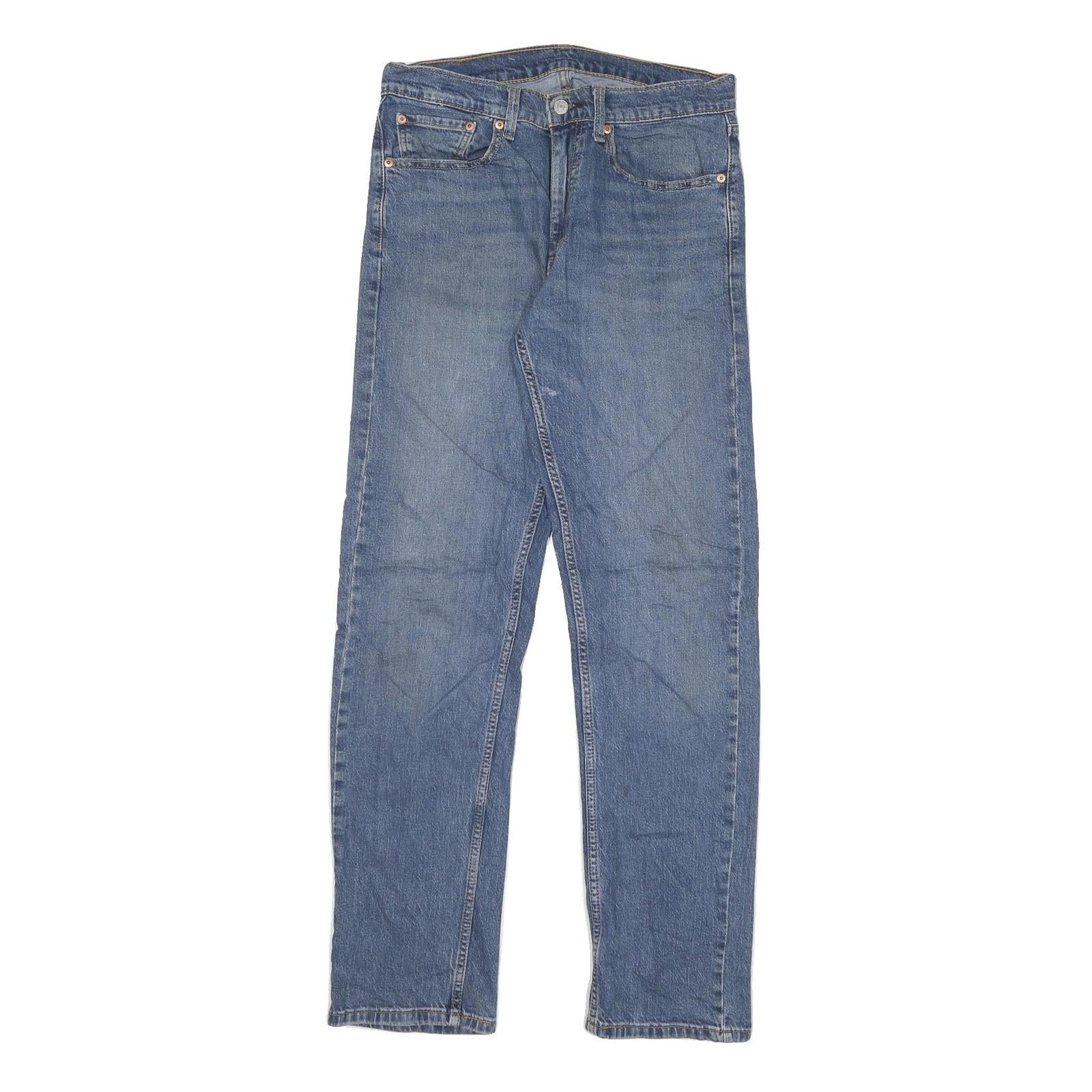 LEVI'S 505 Mens Slim Blue Denim Medium W30 L32 Zip Classic Fit Jeans Refurbished - N/A refurbished available on Cerqular