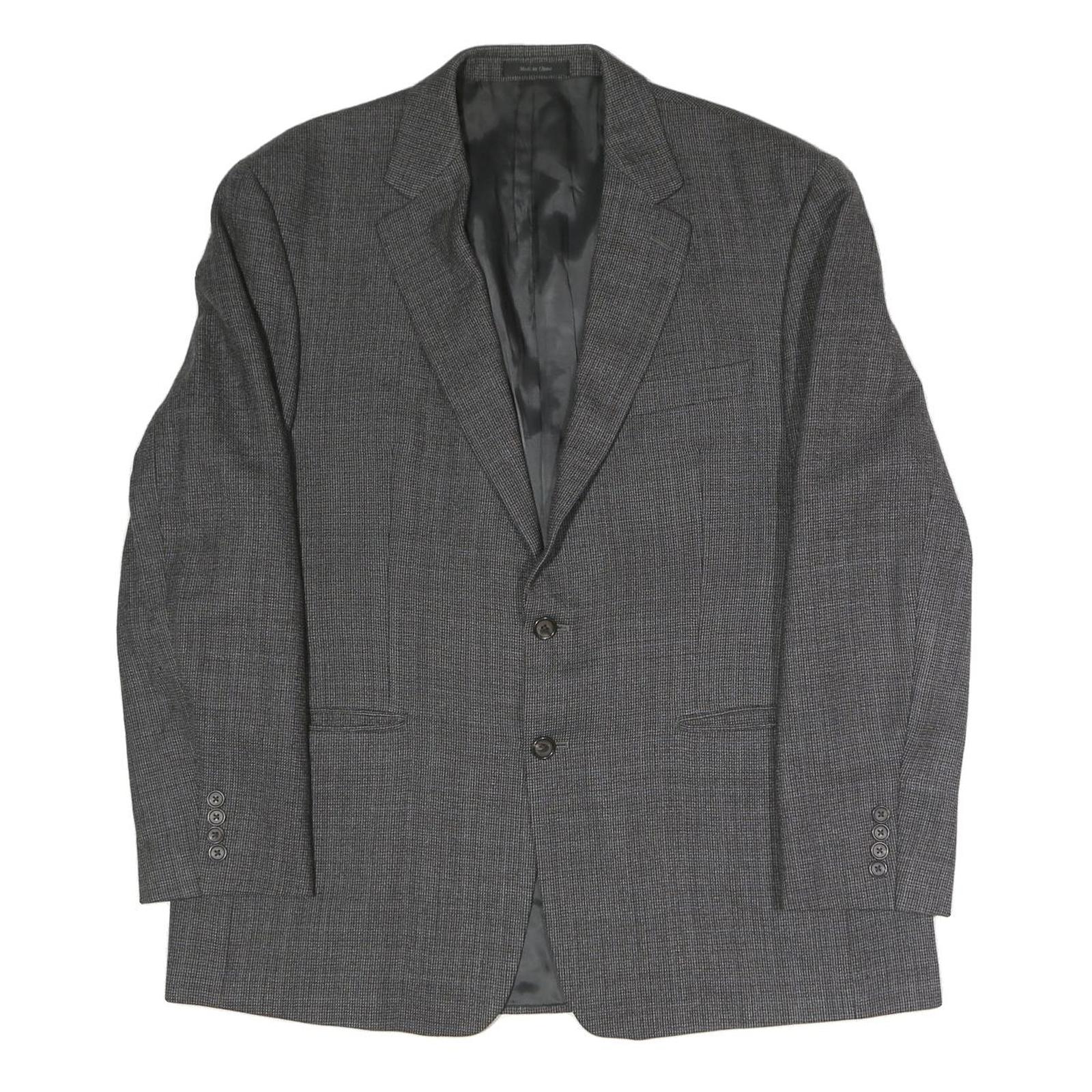 Mens Grey Classic Blazer Jacket XL Polyester Blend Button Closure Plain Elegant Refurbished - N/A refurbished available on Cerqular