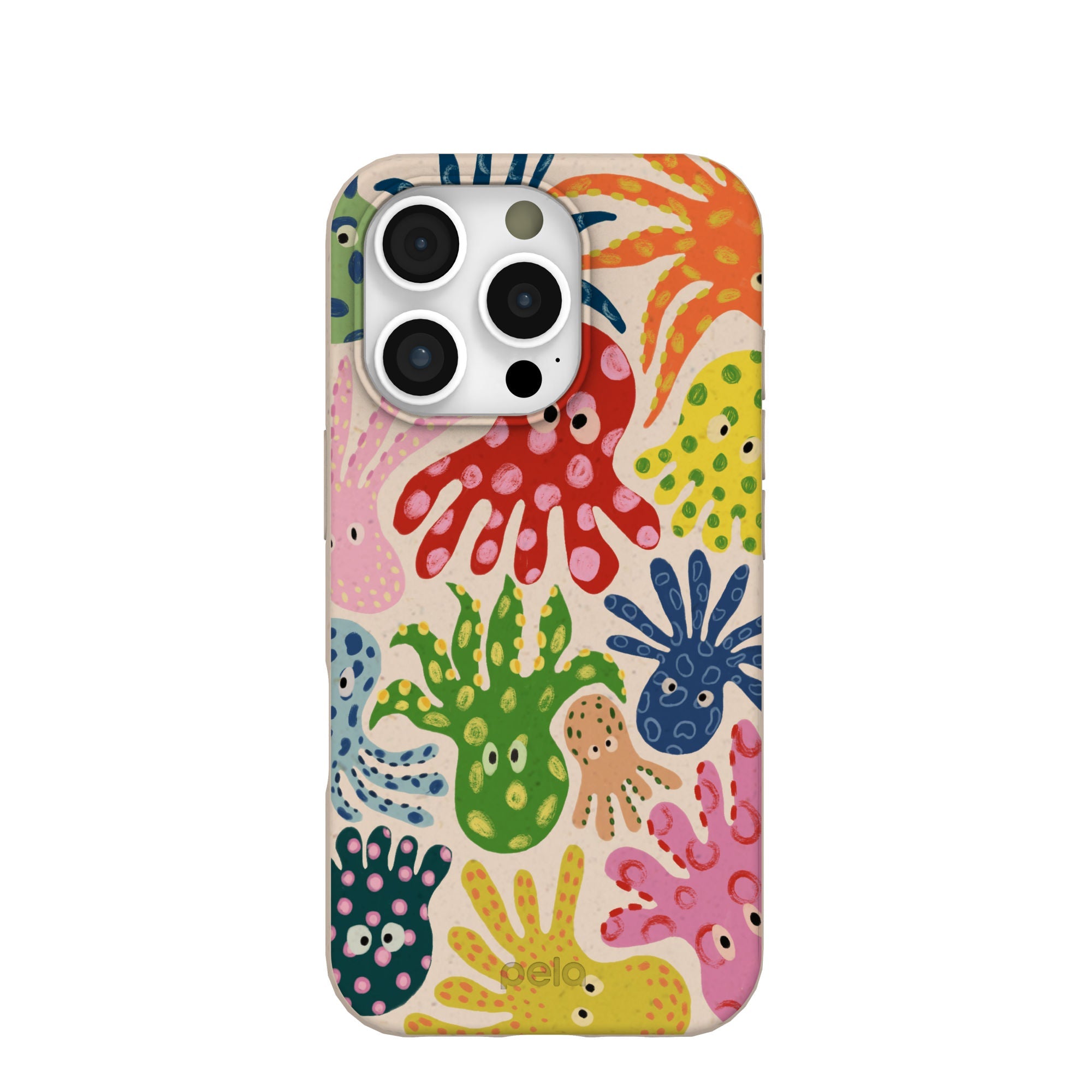 Seashell Octopi iPhone 16 Pro Case Refurbished - Pela Case refurbished available on Cerqular