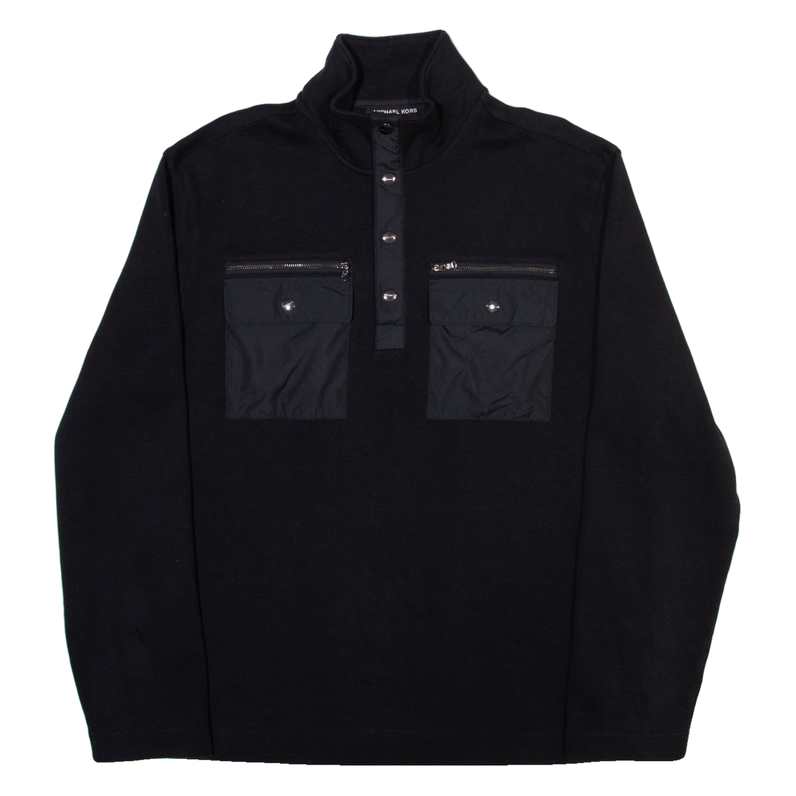 MICHAEL KORS Mens Sweatshirt Black 1/4 Zip L Refurbished - N/A refurbished available on Cerqular