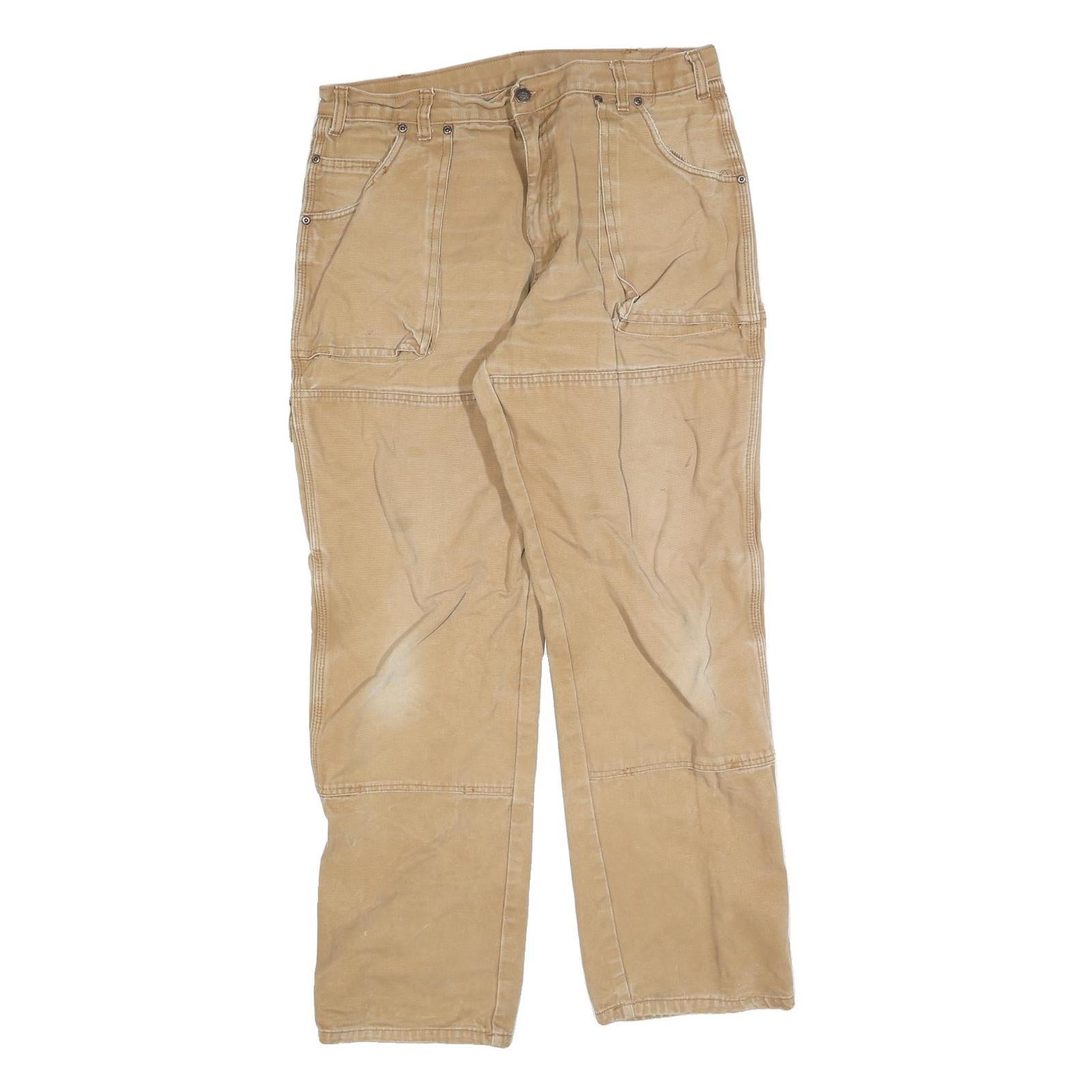 DICKIES Mens Regular Fit Beige Cotton Blend Denim Workwear Jeans W36 L32 Zip Refurbished - N/A refurbished available on Cerqular