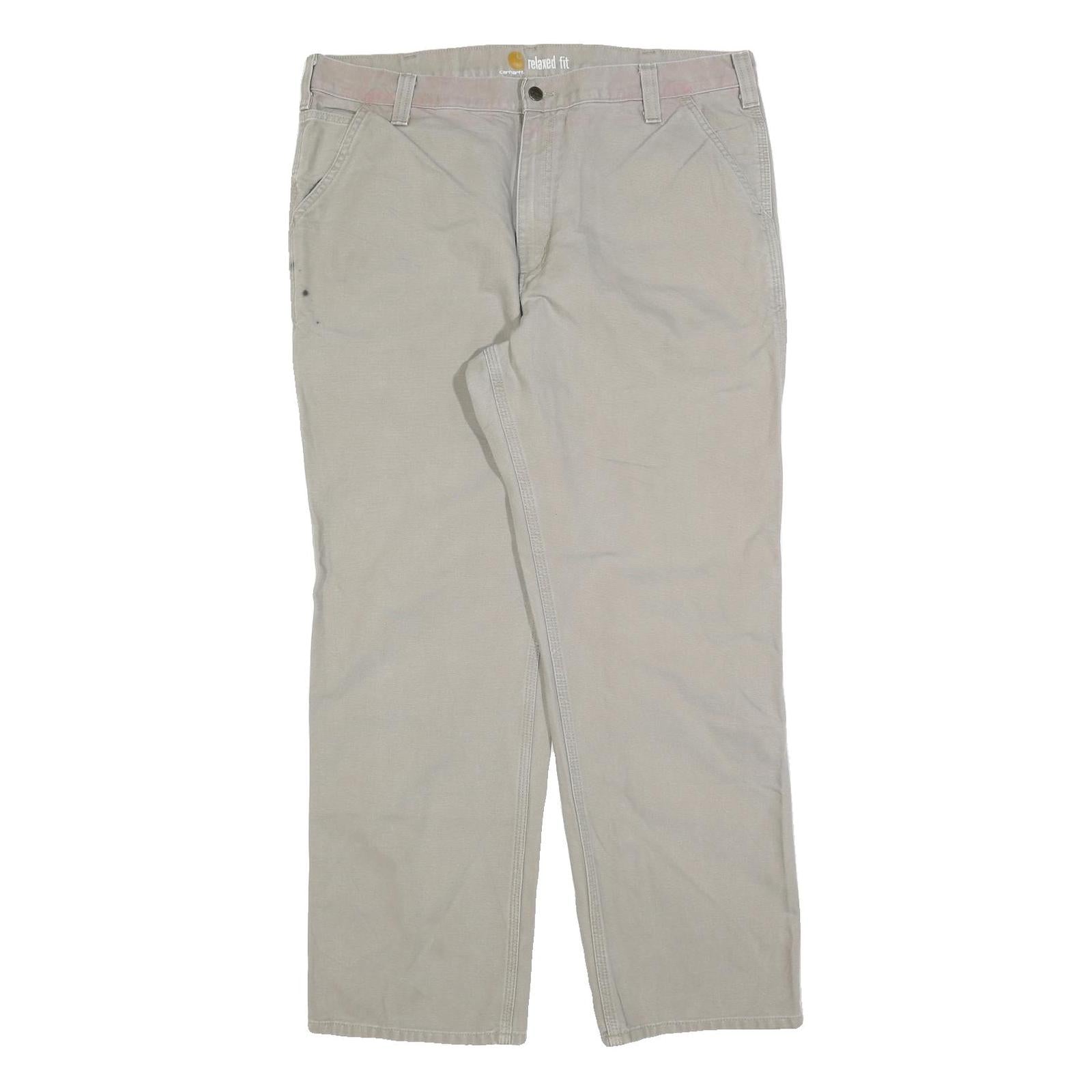 CARHARTT Mens Cotton Blend Beige Relaxed Fit Straight Leg Trousers W40 L32 Refurbished - N/A refurbished available on Cerqular