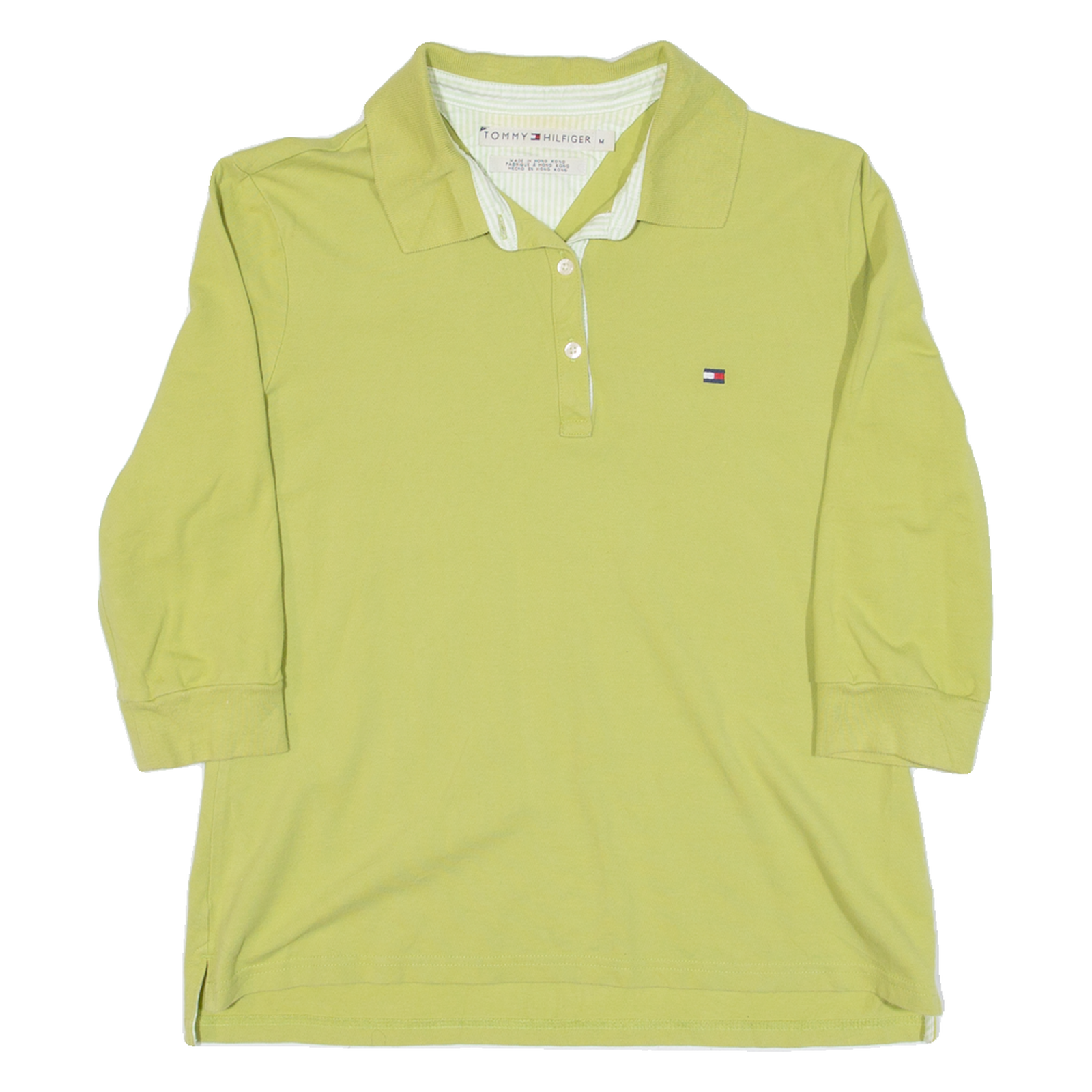TOMMY HILFIGER Womens Polo Shirt Green 3/4 Sleeve M Refurbished - N/A refurbished available on Cerqular