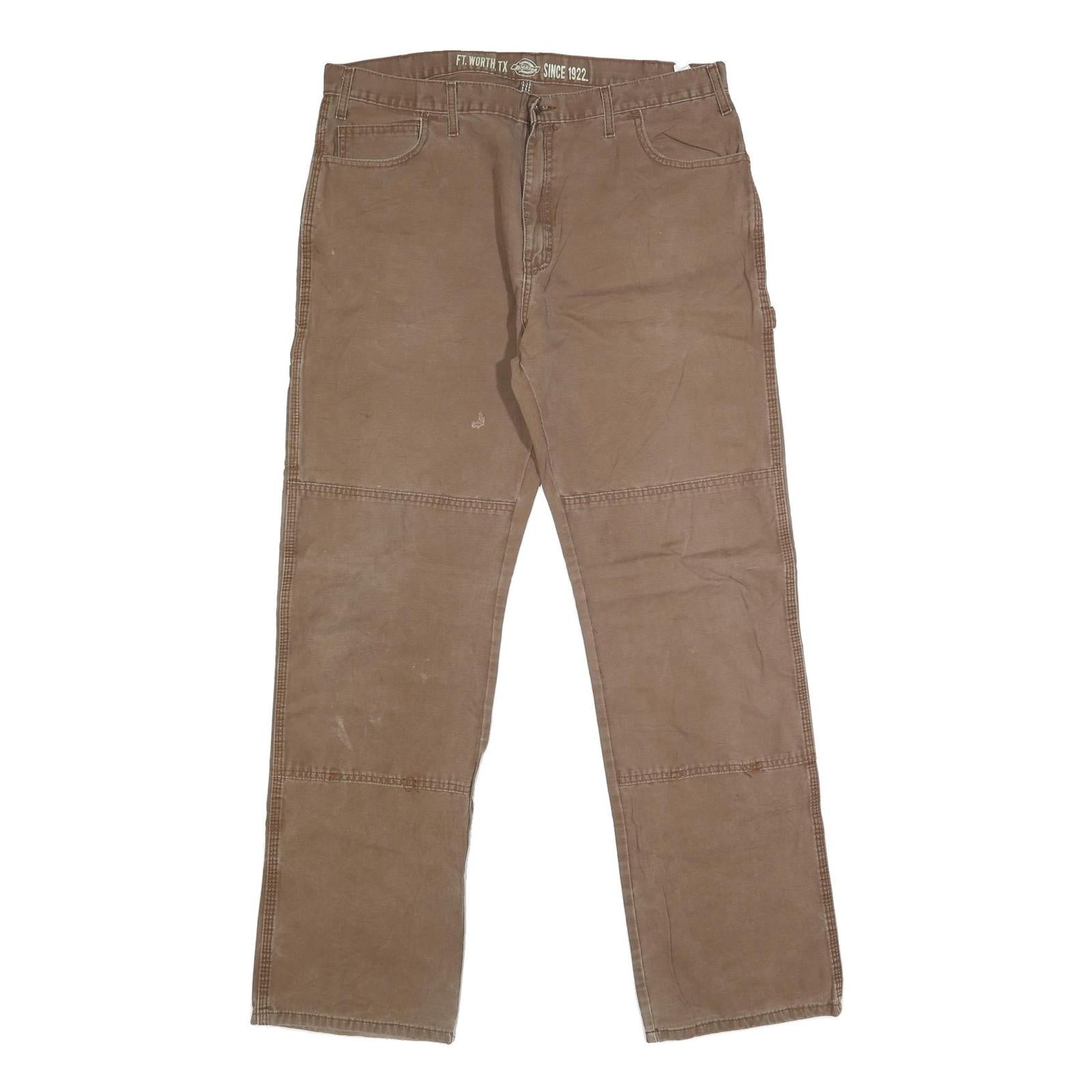 DICKIES Mens Regular Fit Brown Denim Workwear Jeans W36 L35 Durable Zip Closure Refurbished - N/A refurbished available on Cerqular