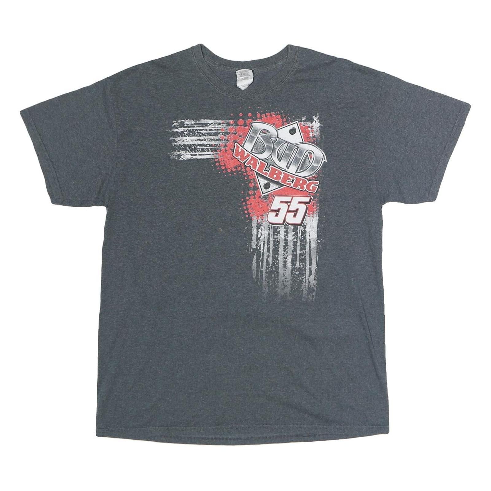 GILDAN Mens Grey Bud Walberg 55 Graphic T-Shirt L Short Sleeve Crew Neck Racing Refurbished - N/A refurbished available on Cerqular