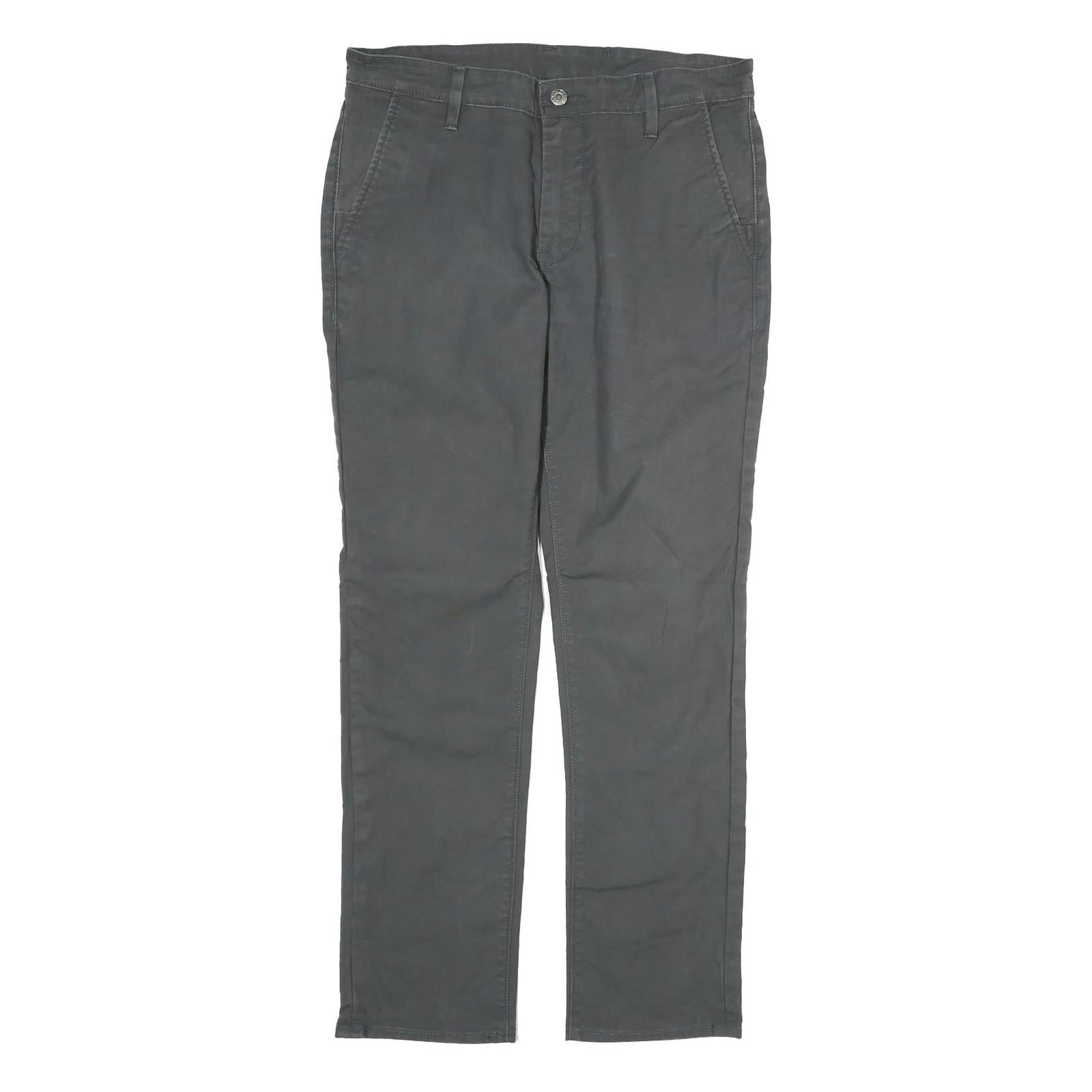 LEVI'S Mens Cotton Dark Grey Regular Straight Trousers W34 L31 Smart Casual Refurbished - N/A refurbished available on Cerqular