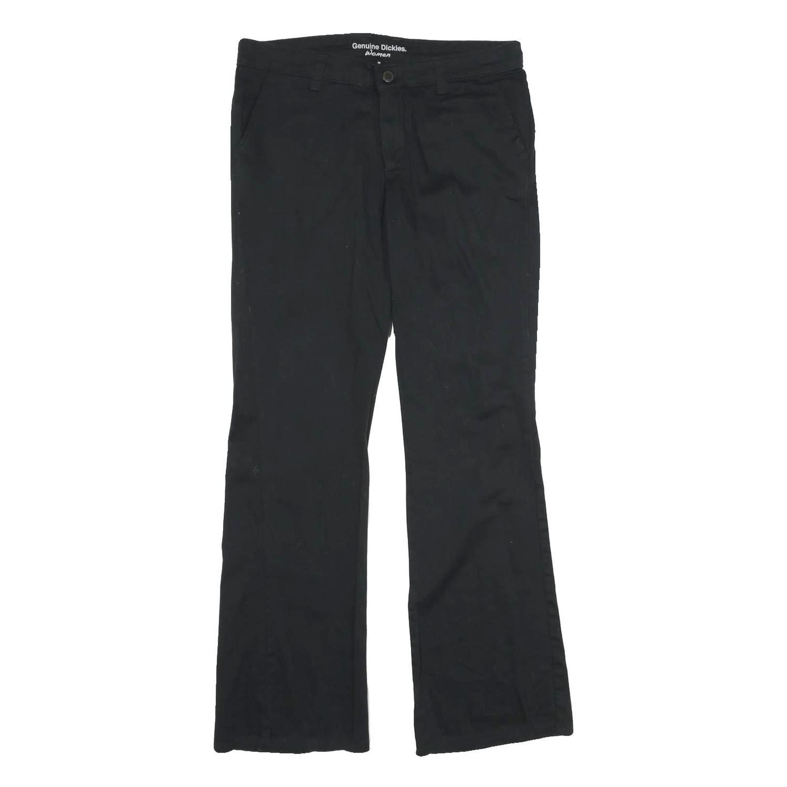 DICKIES Womens Black Slim Straight Cotton Blend Trousers W30 L32 Workwear Zip Refurbished - N/A refurbished available on Cerqular