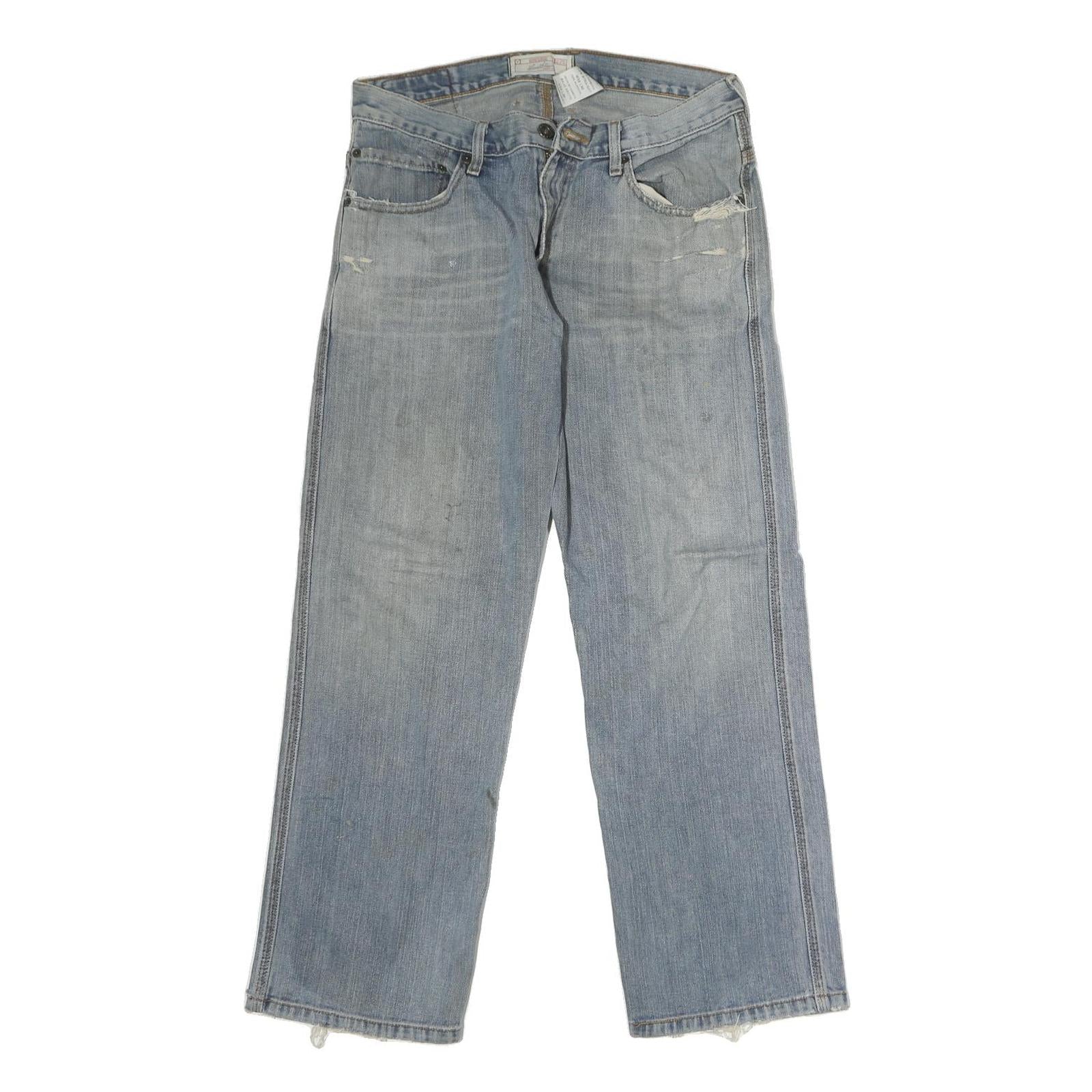 LEVI'S Mens Regular Fit Blue Denim Light Wash Jeans W32 L30 Casual Zip Closure Refurbished - N/A refurbished available on Cerqular