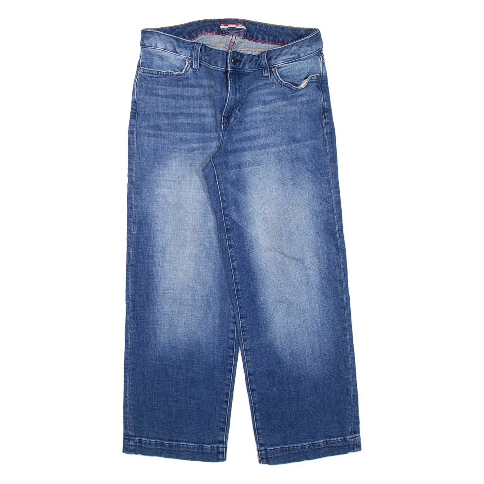 TOMMY HILFIGER Crop Womens Jeans Blue Regular Wide-Leg W28 L24 Refurbished - N/A refurbished available on Cerqular