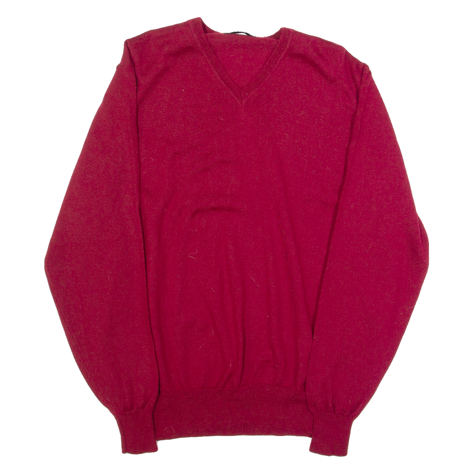 CALVIN KLEIN Mens Jumper Red Tight Knit Wool M Refurbished - N/A refurbished available on Cerqular