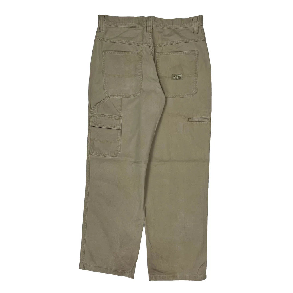 Buy Wrangler Cargo Trousers - 32W 28L Beige Cotton Refurbished - $40.19 Wrangler Cargo Trousers - 32W 28L Beige Cotton Refurbished - Thrifted (note: this is a term often used to describe second- refurbished available on Cerqular