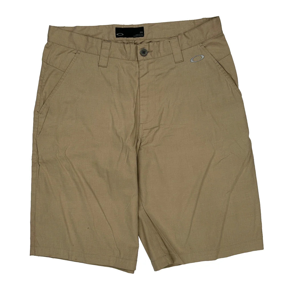 Oakley Chino Shorts - 34W 11L Beige Cotton Refurbished - Thrifted (note: this is a term often used to describe second- refurbished available on Cerqular