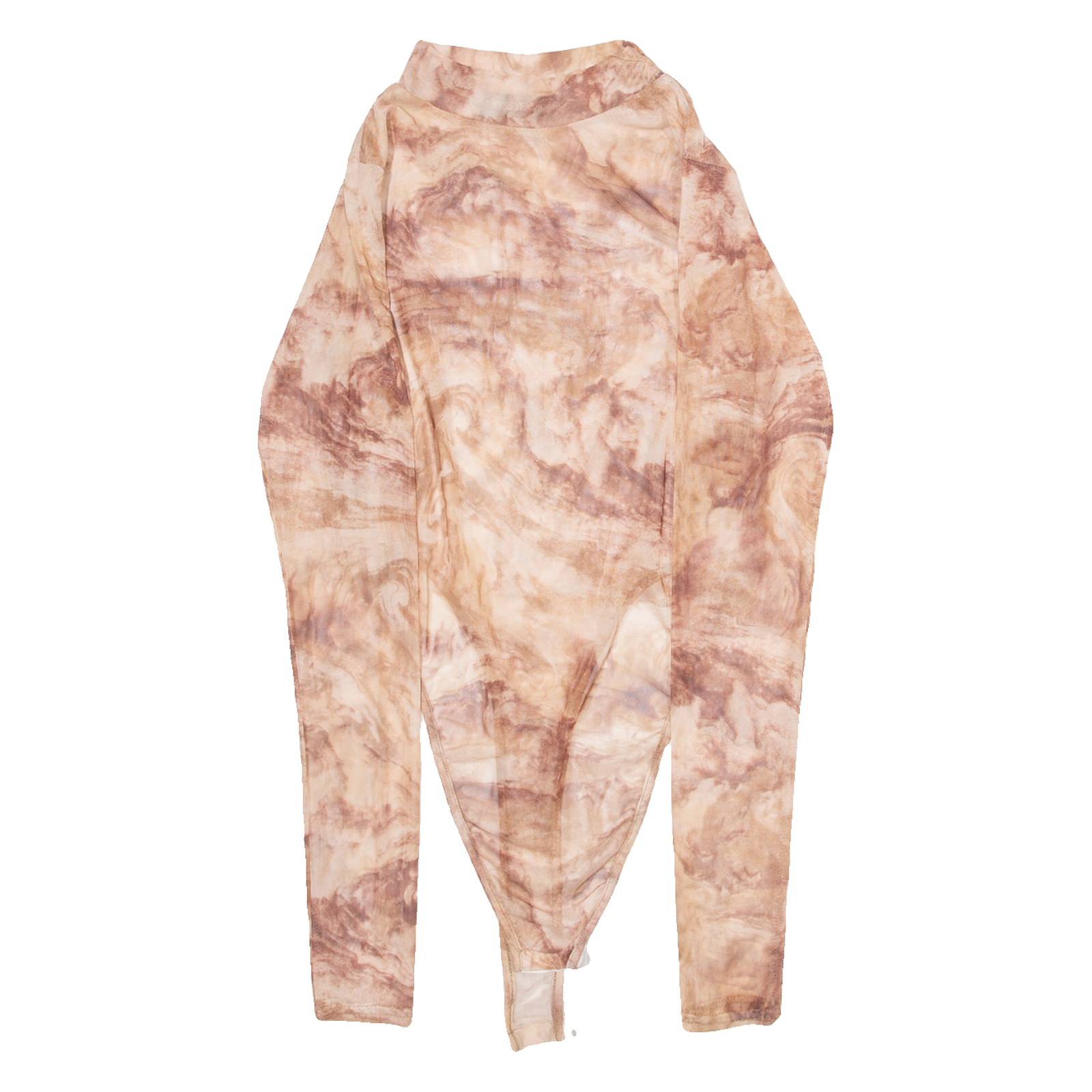 MISSY EMPIRE Womens Bodysuit Top Brown High Neck Long Sleeve Crazy Pattern XXS Refurbished - N/A refurbished available on Cerqular