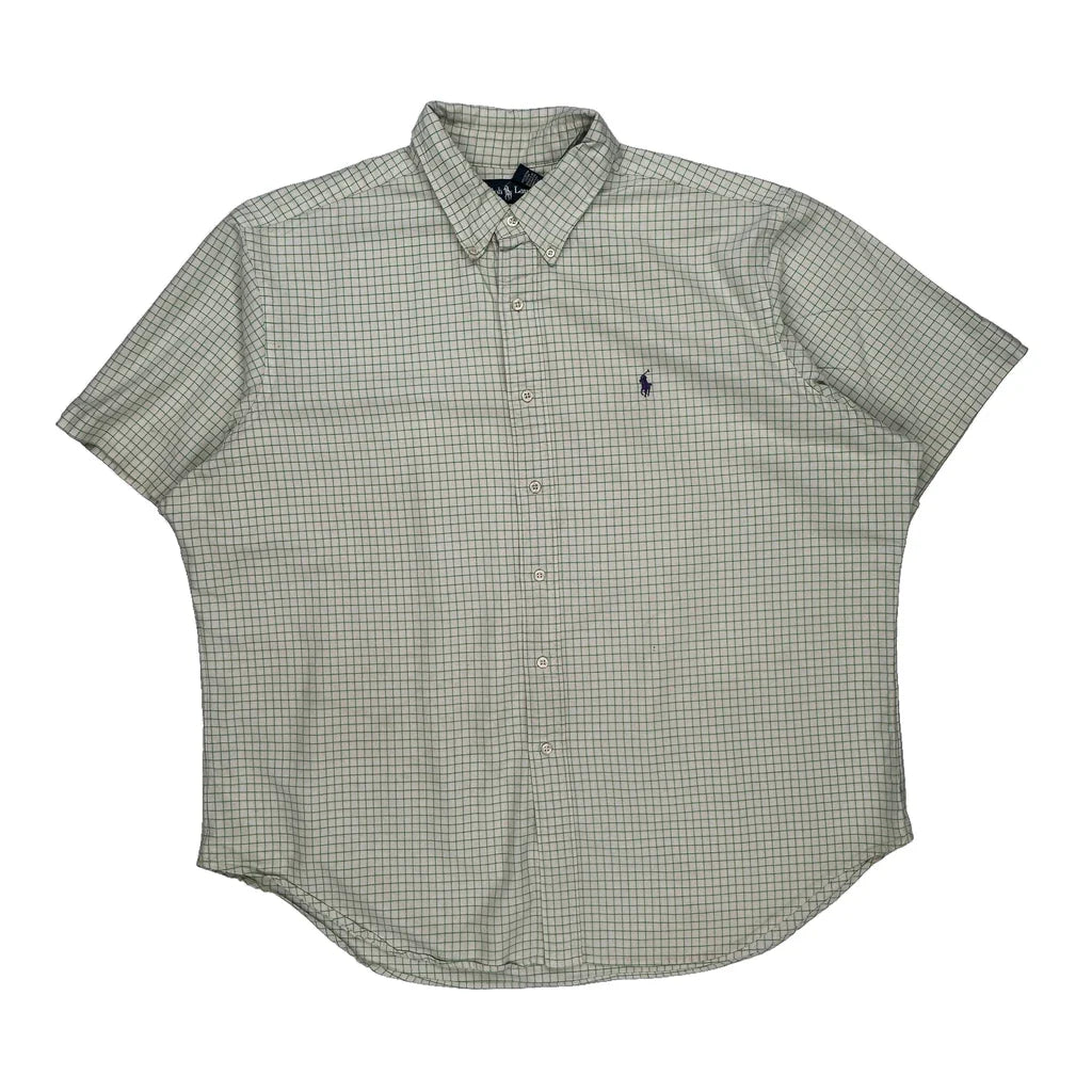 Ralph Lauren Checked Short Sleeve Shirt - 2XL Green Cotton Refurbished - Thrifted (note: this is a term often used to describe second- refurbished available on Cerqular