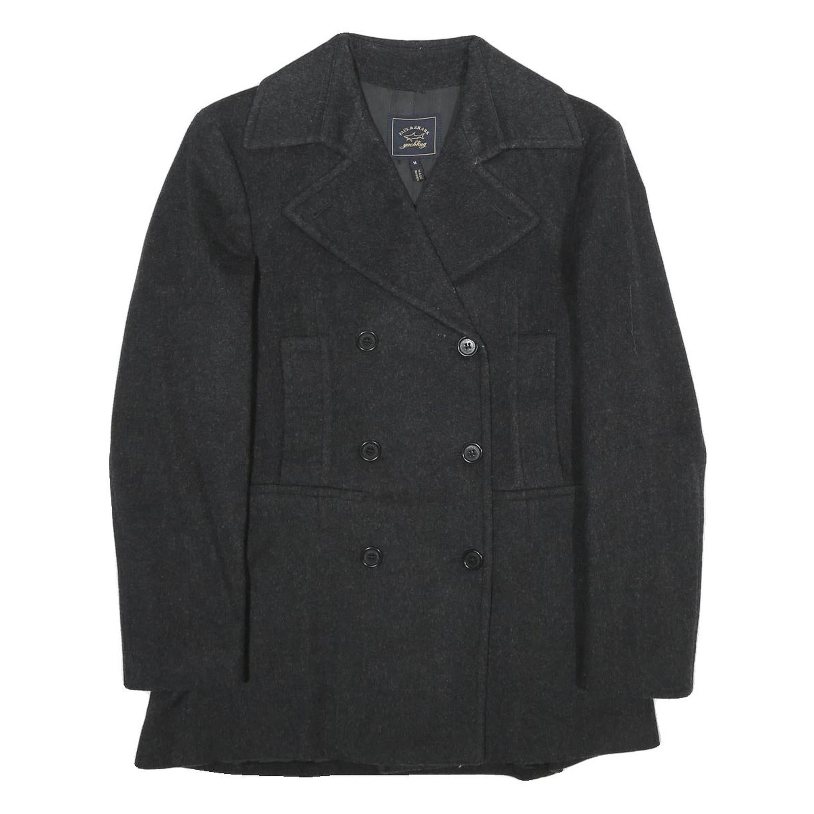 PAUL & SHARK Womens Black Classic Wool Blend Jacket M Button Double Breasted Refurbished - N/A refurbished available on Cerqular