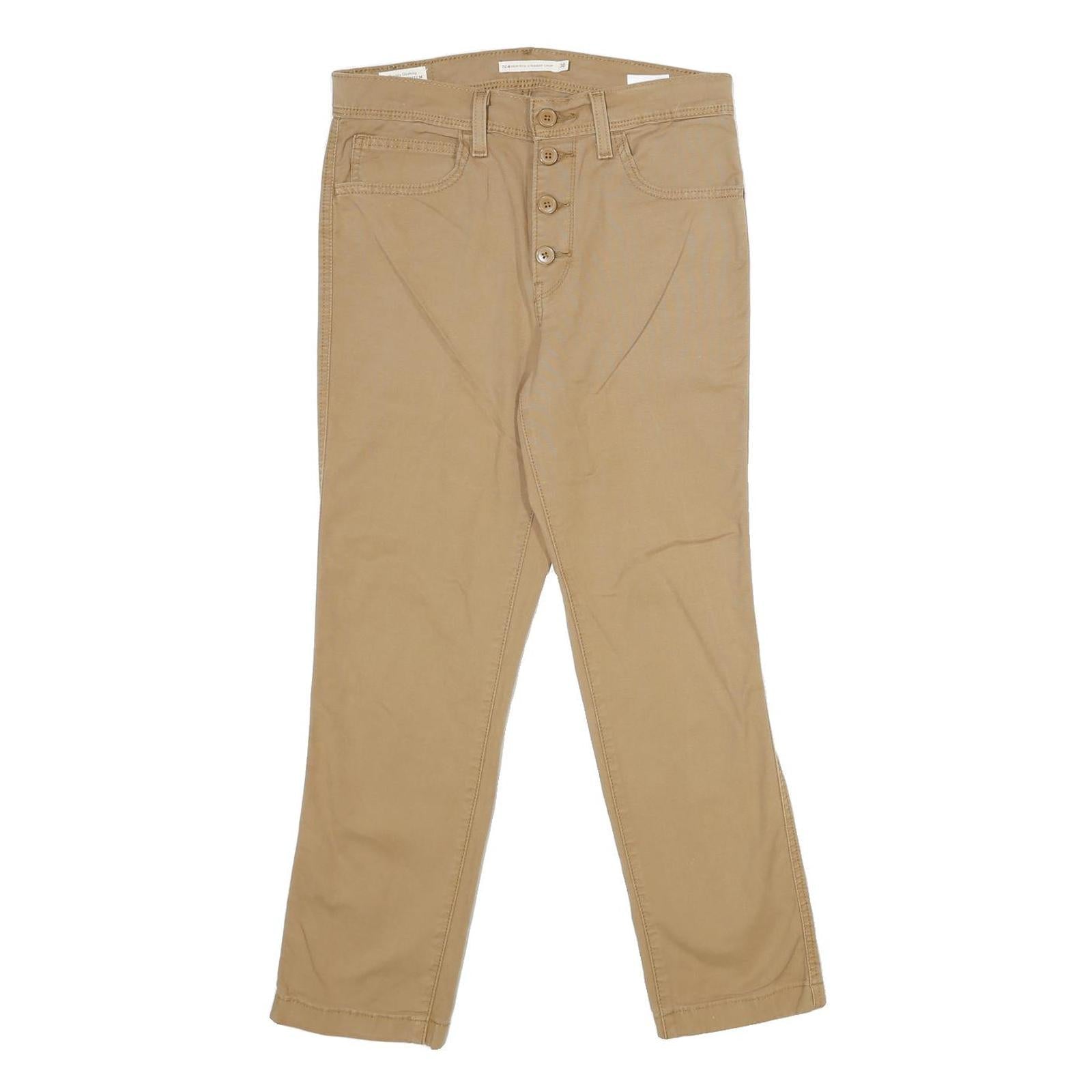 LEVI'S Womens Cotton Blend Beige Regular Fit Straight Trousers W30 L27 Stylish Refurbished - N/A refurbished available on Cerqular