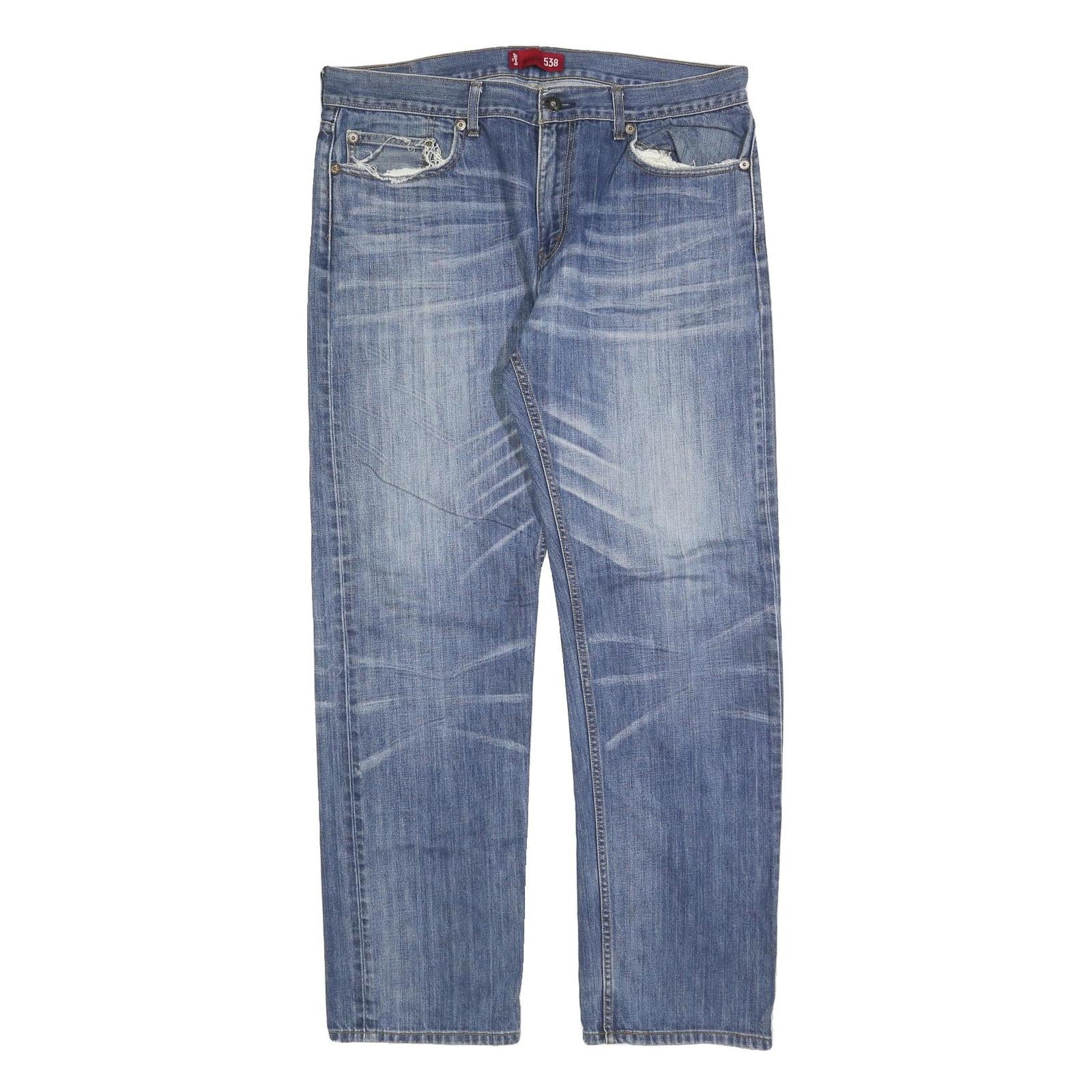 LEVI'S 538 Mens Blue Regular Straight Denim Medium W38 L34 Classic Cotton Blend Refurbished - N/A refurbished available on Cerqular