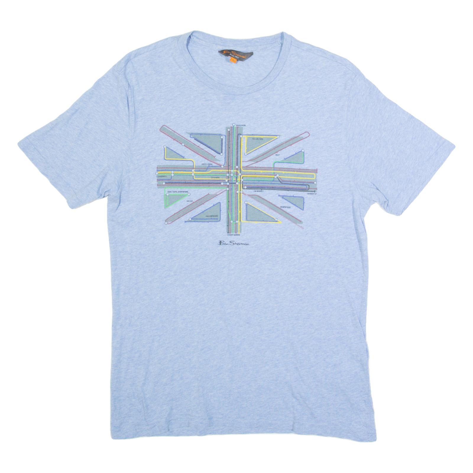 BEN SHERMAN Mens T-Shirt Blue XS Refurbished - N/A refurbished available on Cerqular