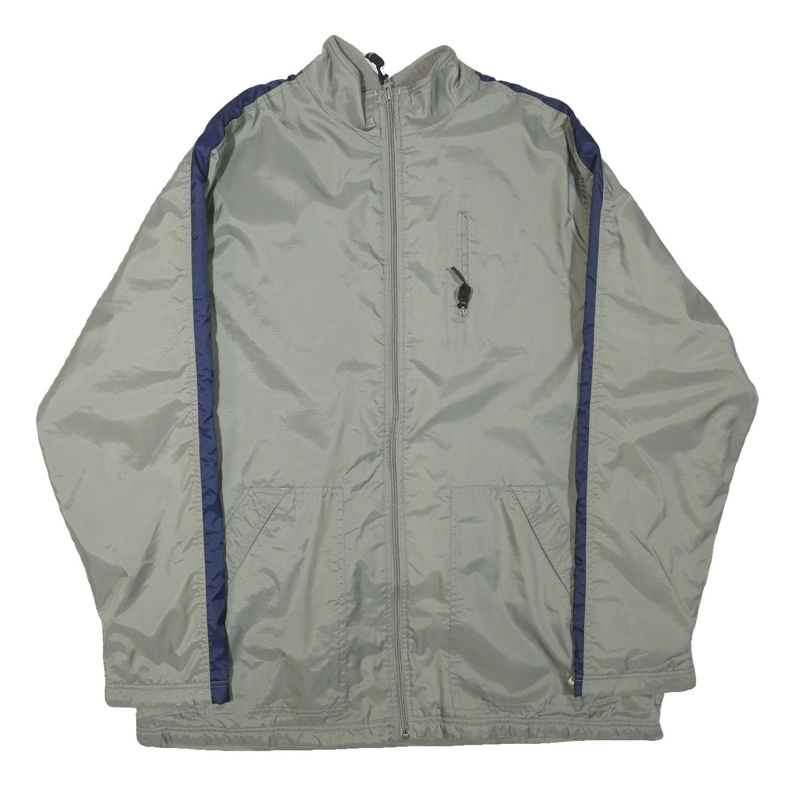 NIKE Mens Grey & Navy Lightweight Zip Jacket XL Polyester Blend Plain Casual Refurbished - N/A refurbished available on Cerqular