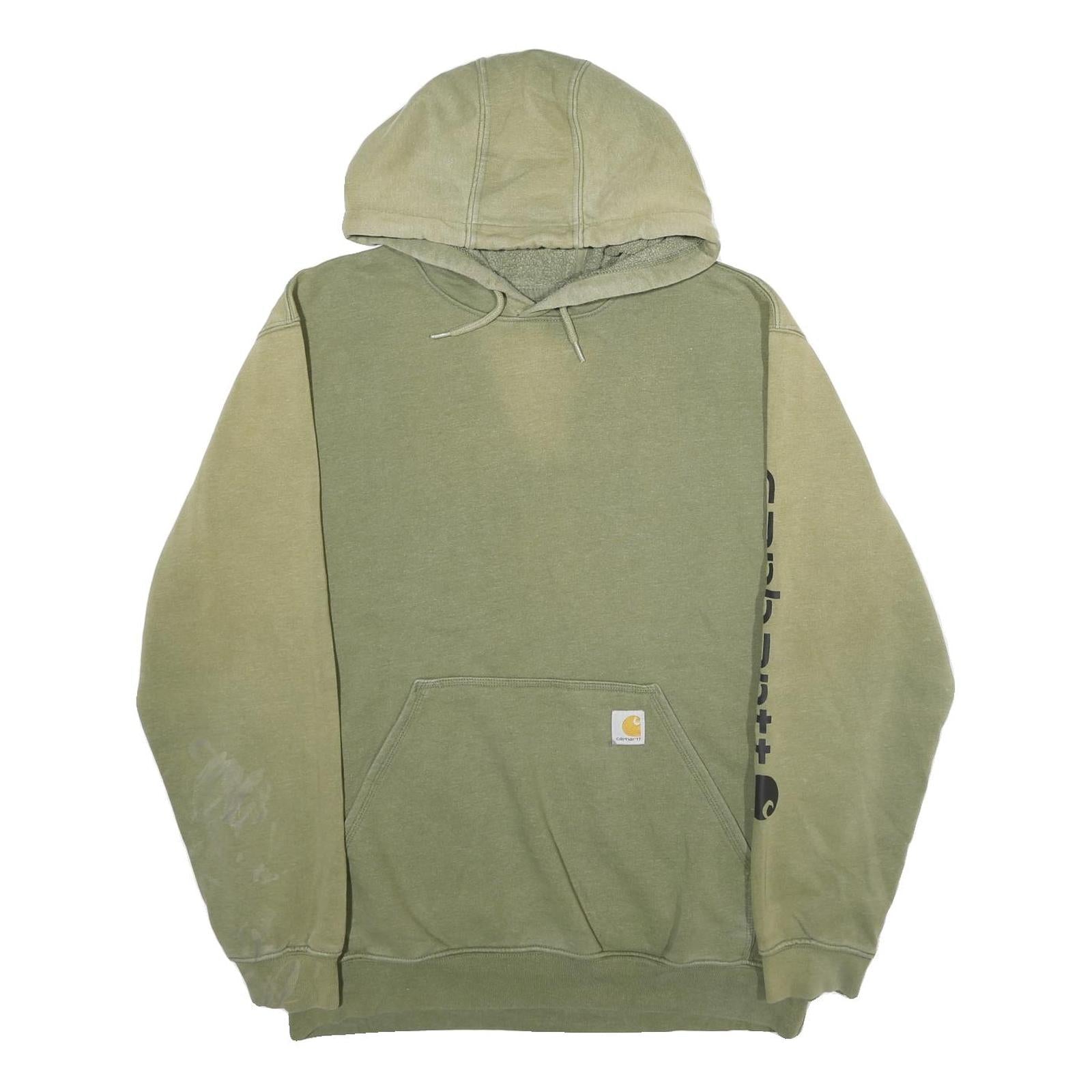 CARHARTT Mens Green & Beige Hoodie L Cotton Blend Casual Sweatshirt Refurbished - N/A refurbished available on Cerqular
