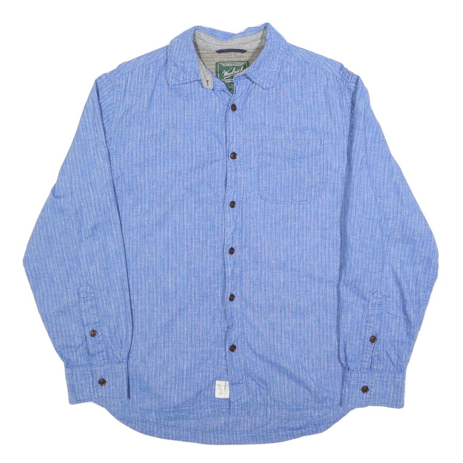 WOOLRICH Mens Blue Cotton Blend Shirt S Casual Lightweight Button Front Refurbished - N/A refurbished available on Cerqular