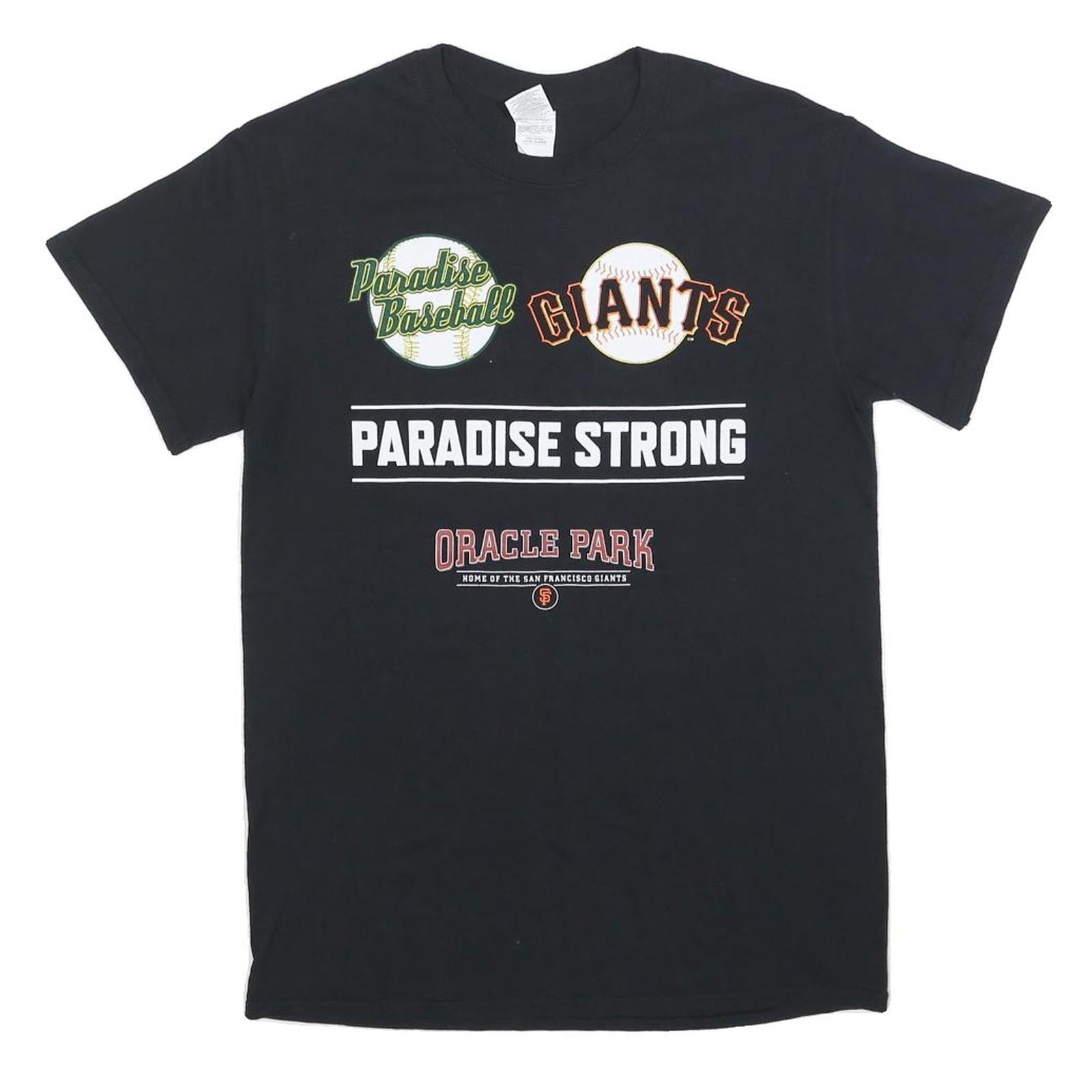 GILDAN Mens Black Paradise Baseball Giants Graphic T-Shirt S Crew Neck Short Refurbished - N/A refurbished available on Cerqular