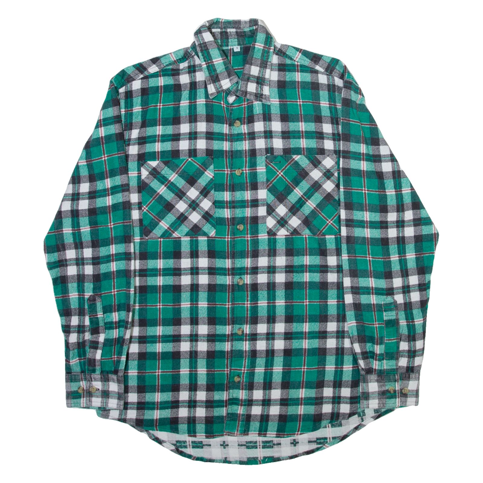 Mens Flannel Shirt Green Check Long Sleeve S Refurbished - N/A refurbished available on Cerqular