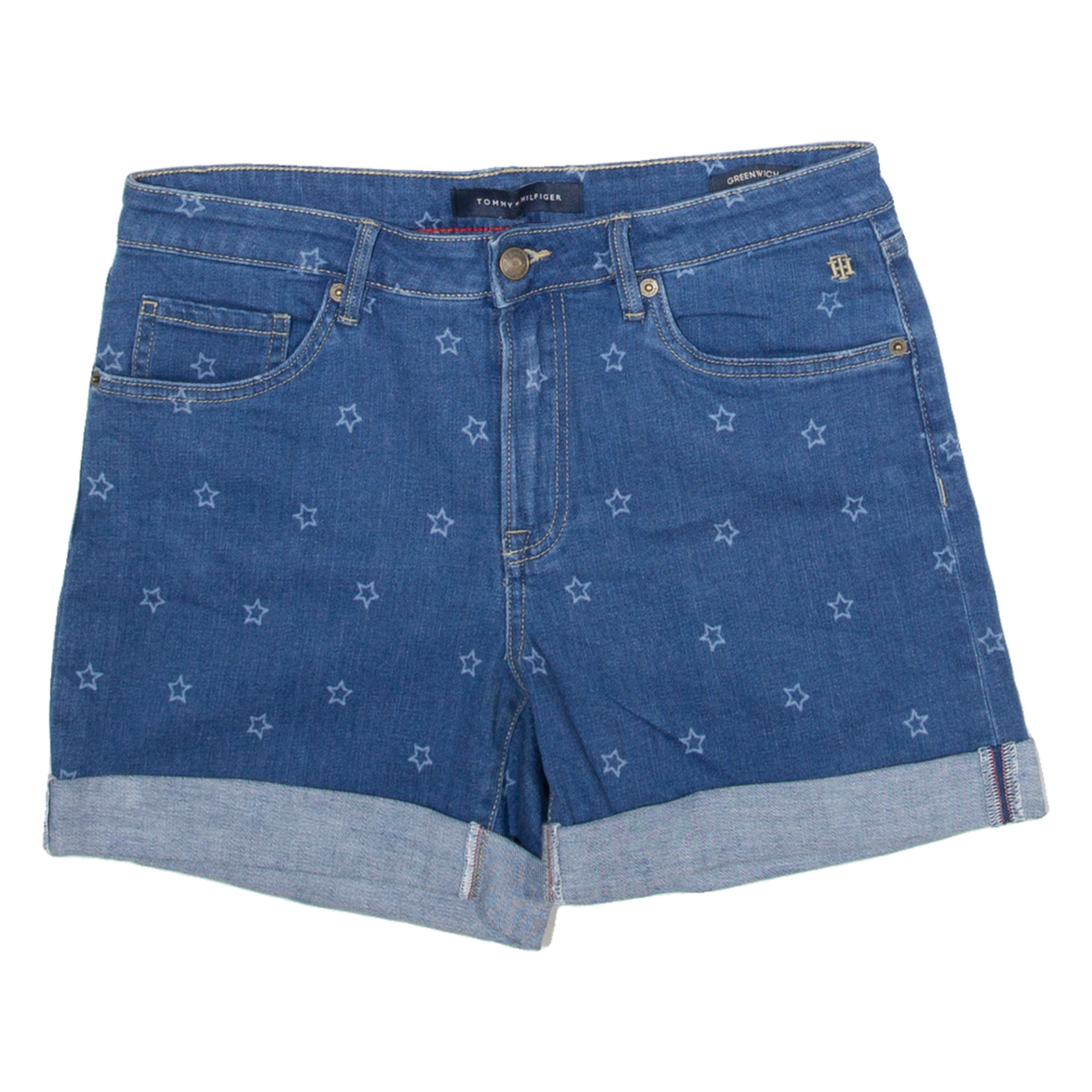 TOMMY HILFIGER Womens Denim Shorts Blue M W32 Refurbished - N/A refurbished available on Cerqular