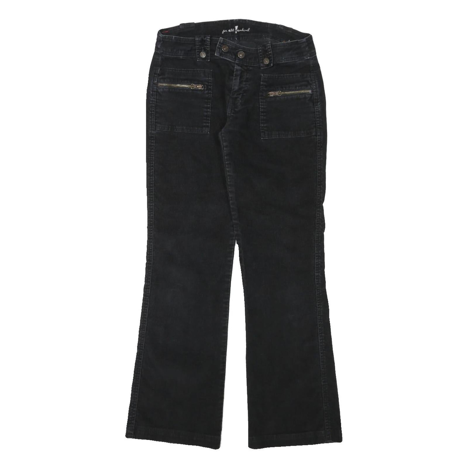 7 FOR ALL MANKIND Womens Regular Fit Black Straight Trousers W30 L30 Zip Cotton Refurbished - N/A refurbished available on Cerqular