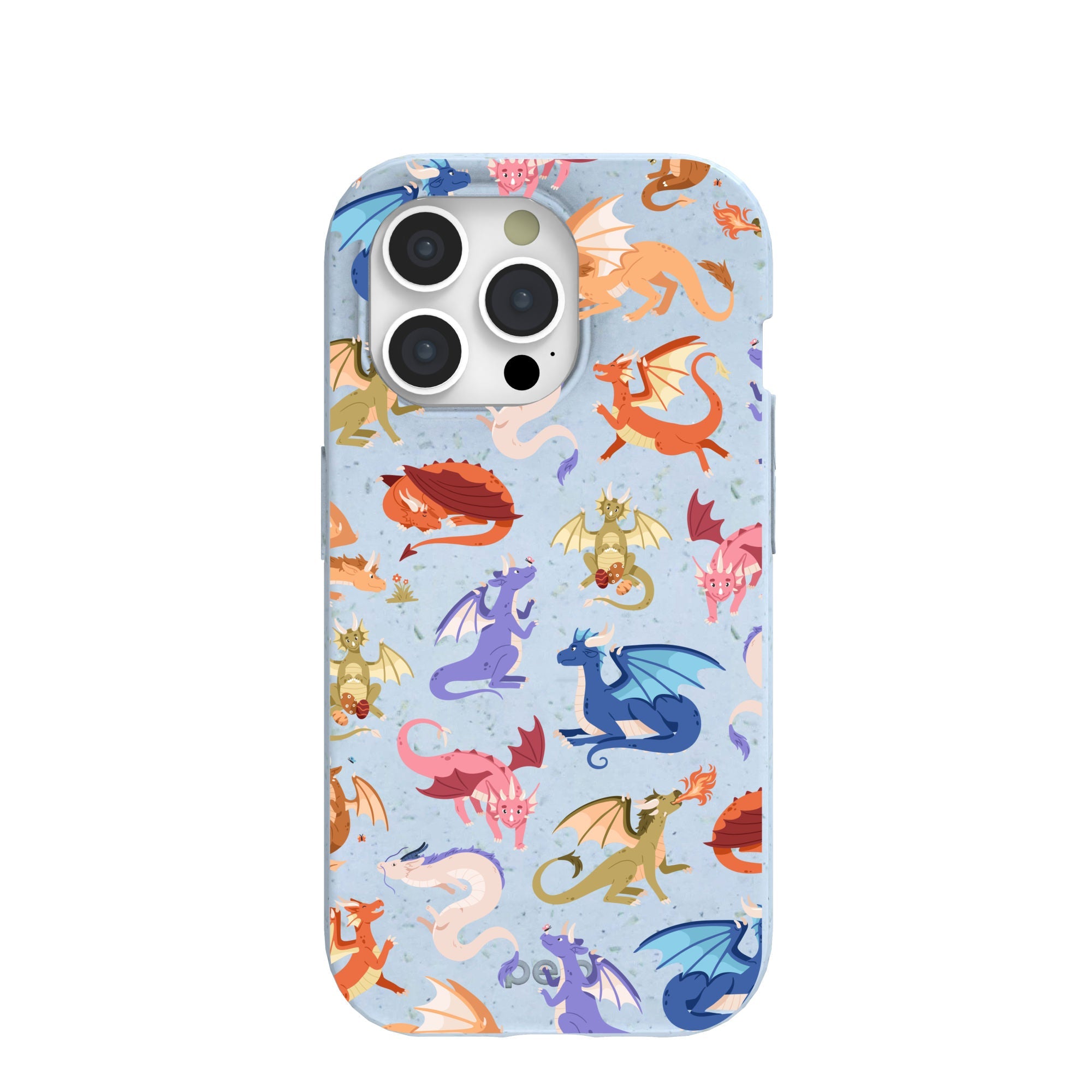Powder Blue Dragon Cuties iPhone 15 Pro Case Refurbished - Pela Case refurbished available on Cerqular