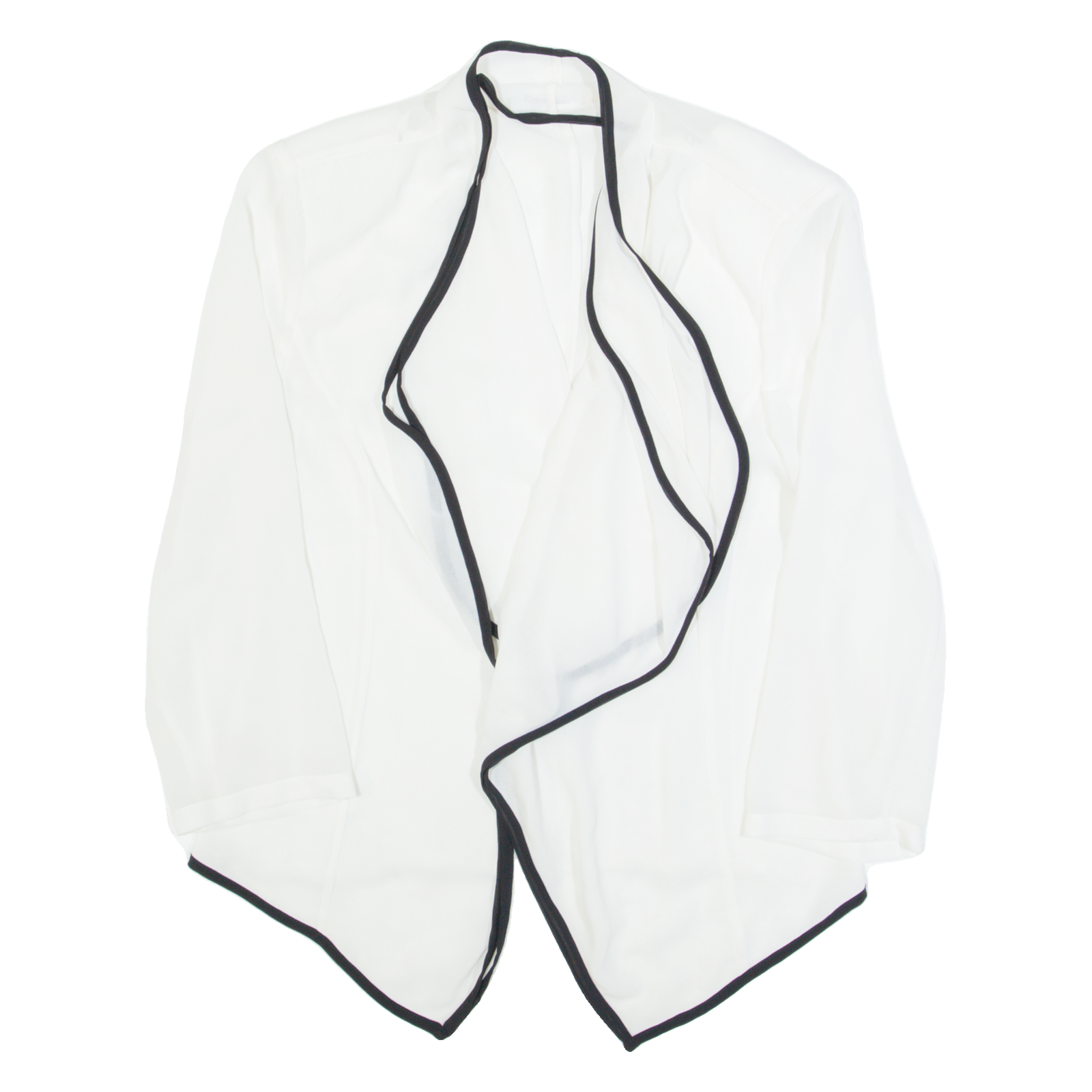 CALVIN KLEIN Sheer Womens Kimono Blouse White 3/4 Sleeve L Refurbished - N/A refurbished available on Cerqular