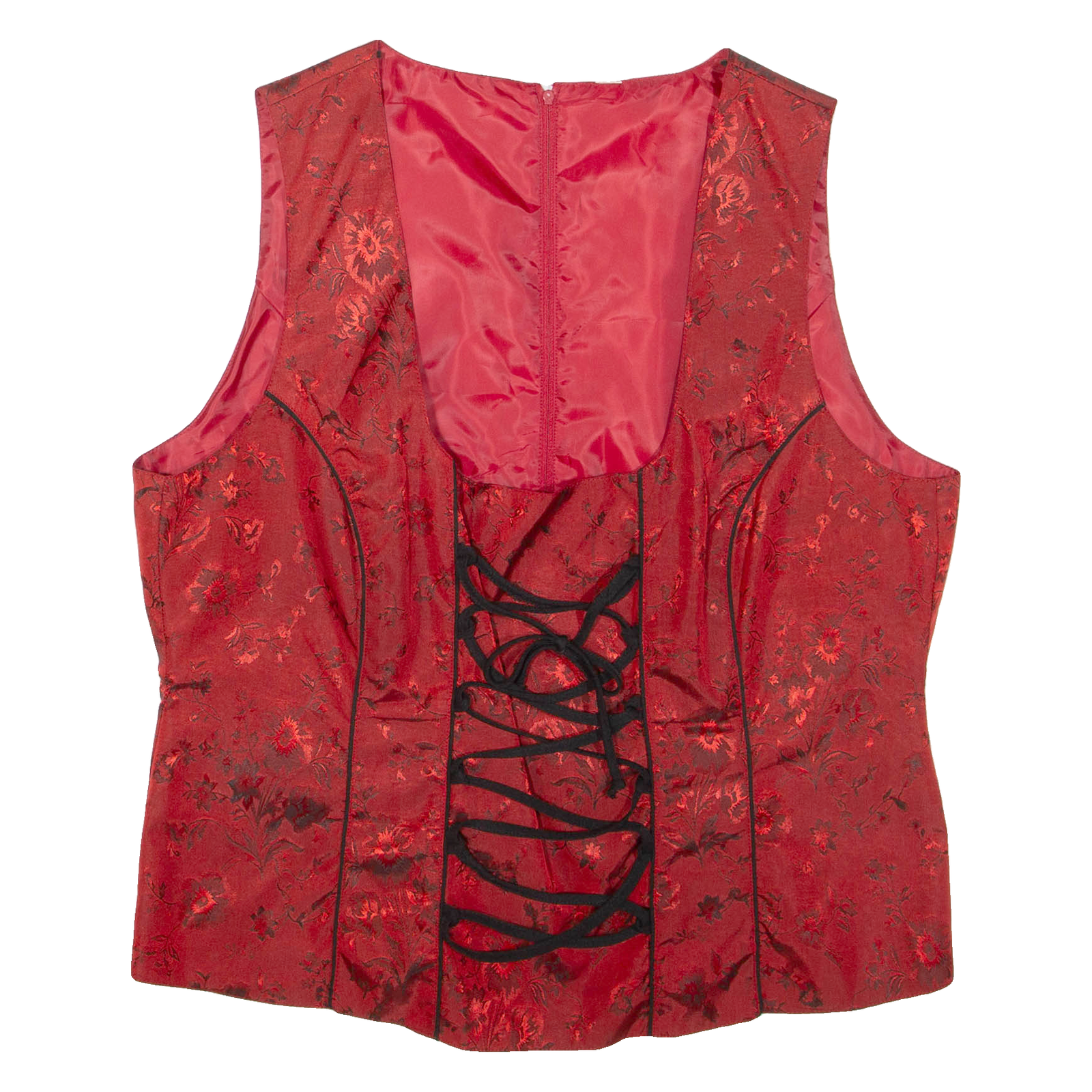 Womens Printed Corset Red Sleeveless Floral 2XL Refurbished - N/A refurbished available on Cerqular