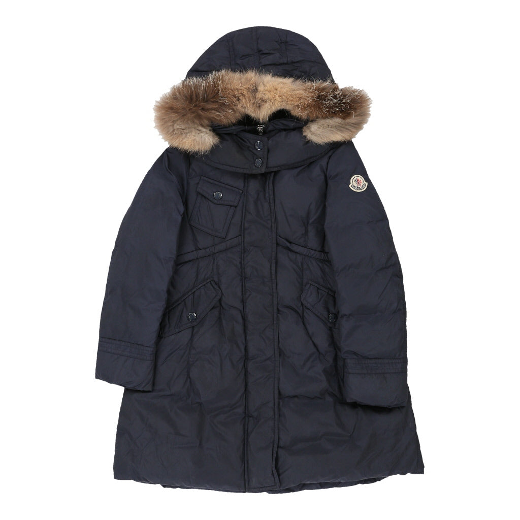 8-10 Years Moncler Coat - Medium Blue Polyester | Size: medium Refurbished - N/A (Preloved Designer is not a specific brand, it refurbished available on Cerqular
