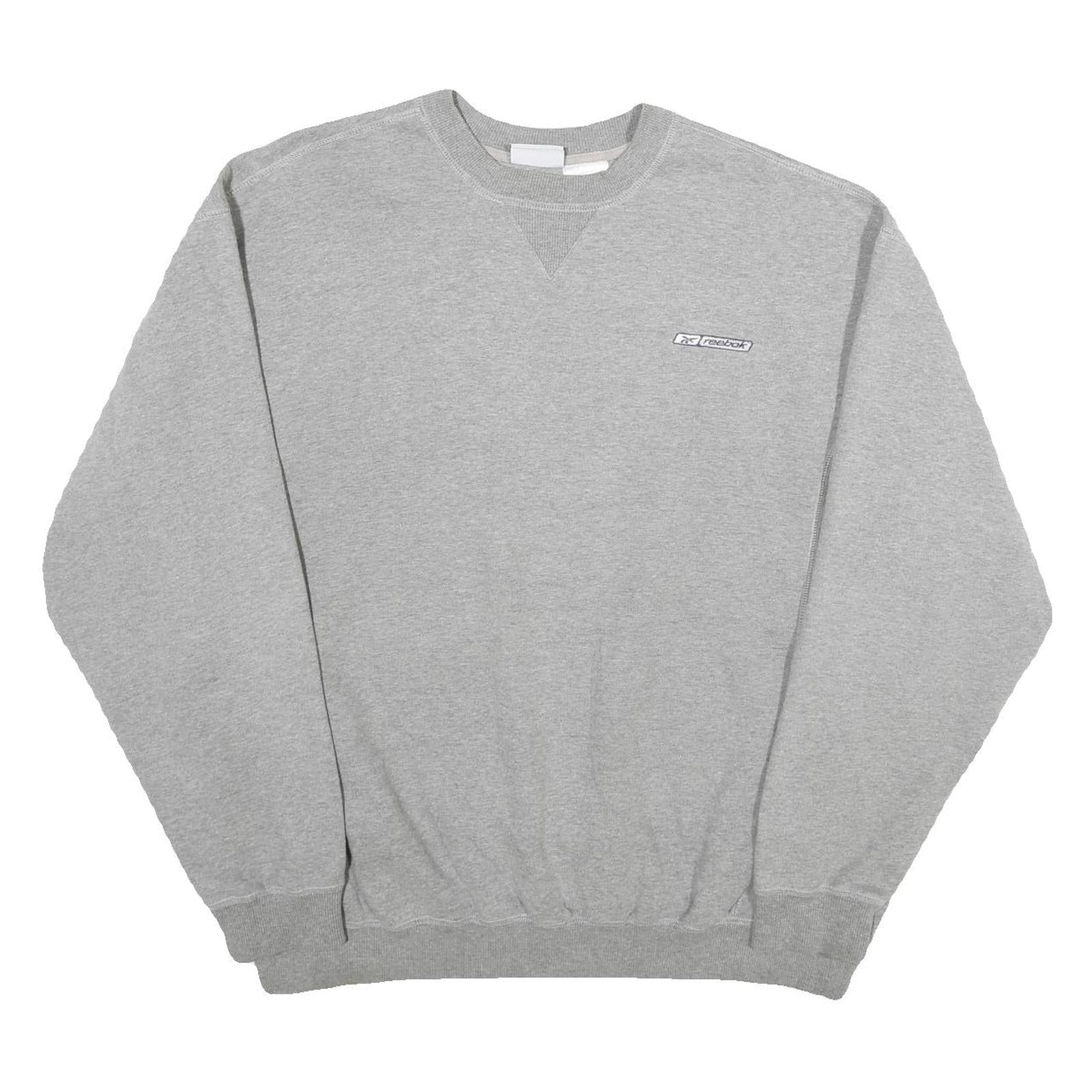 REEBOK Mens Grey Crew Neck 2XL Sweatshirt Cotton Blend Casual Pullover Refurbished - N/A refurbished available on Cerqular